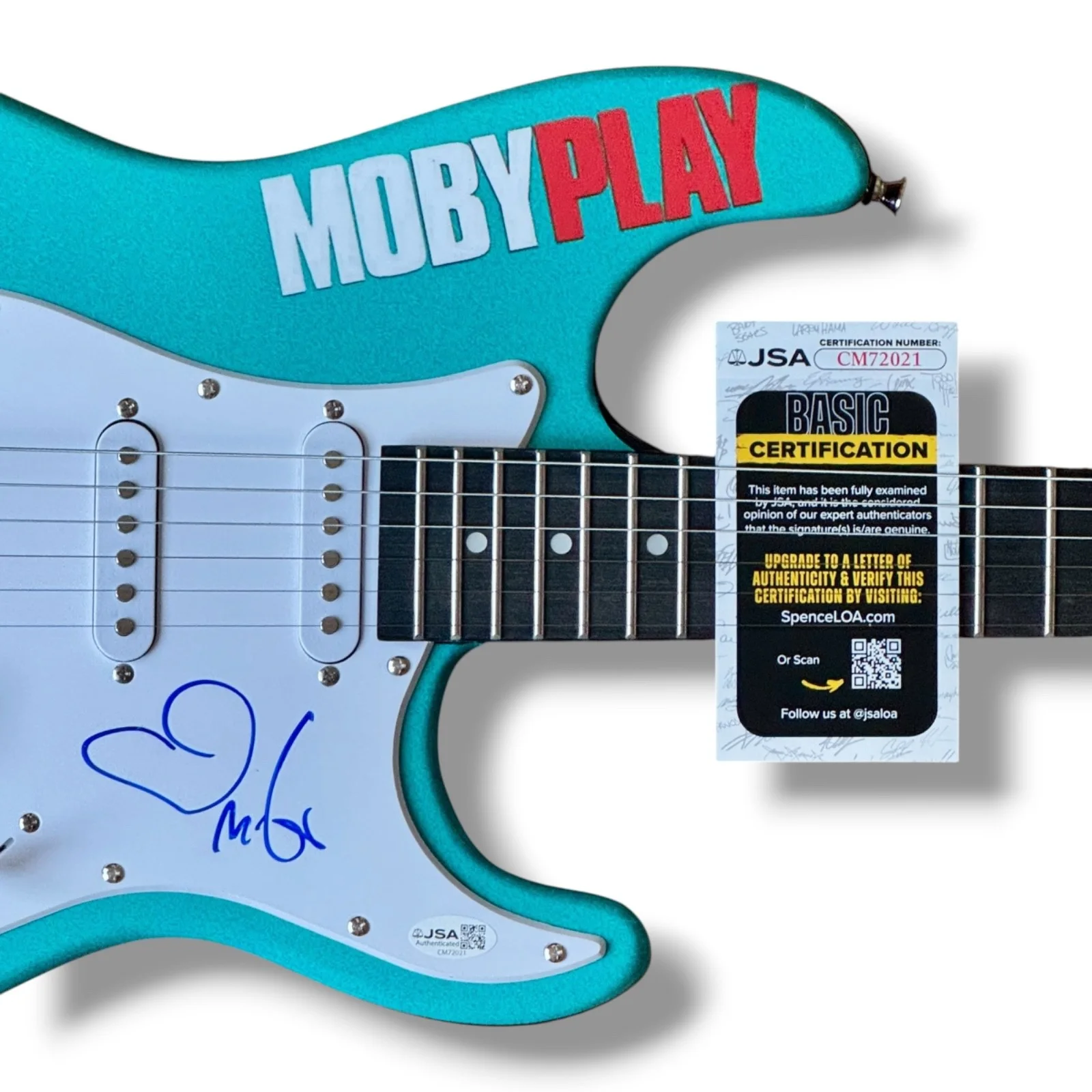 Moby Signed Guitar Custom Graphics JSA COA PLAY, image 2