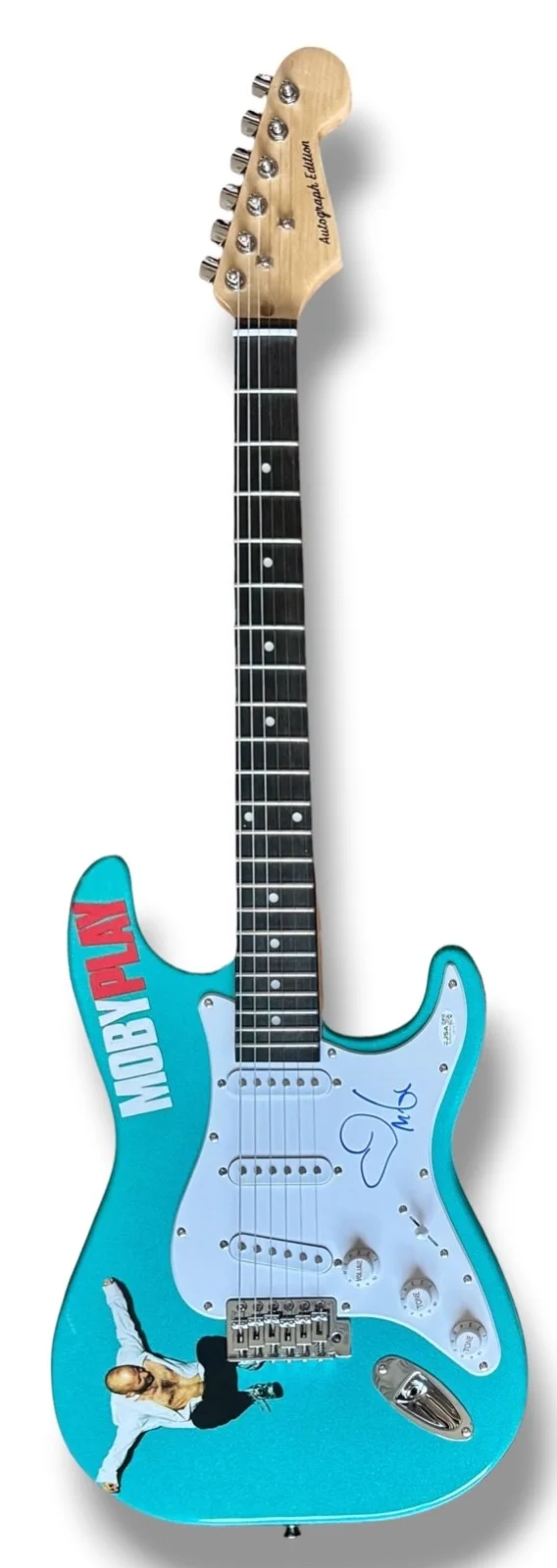 Moby Signed Guitar Custom Graphics JSA COA PLAY, image 3