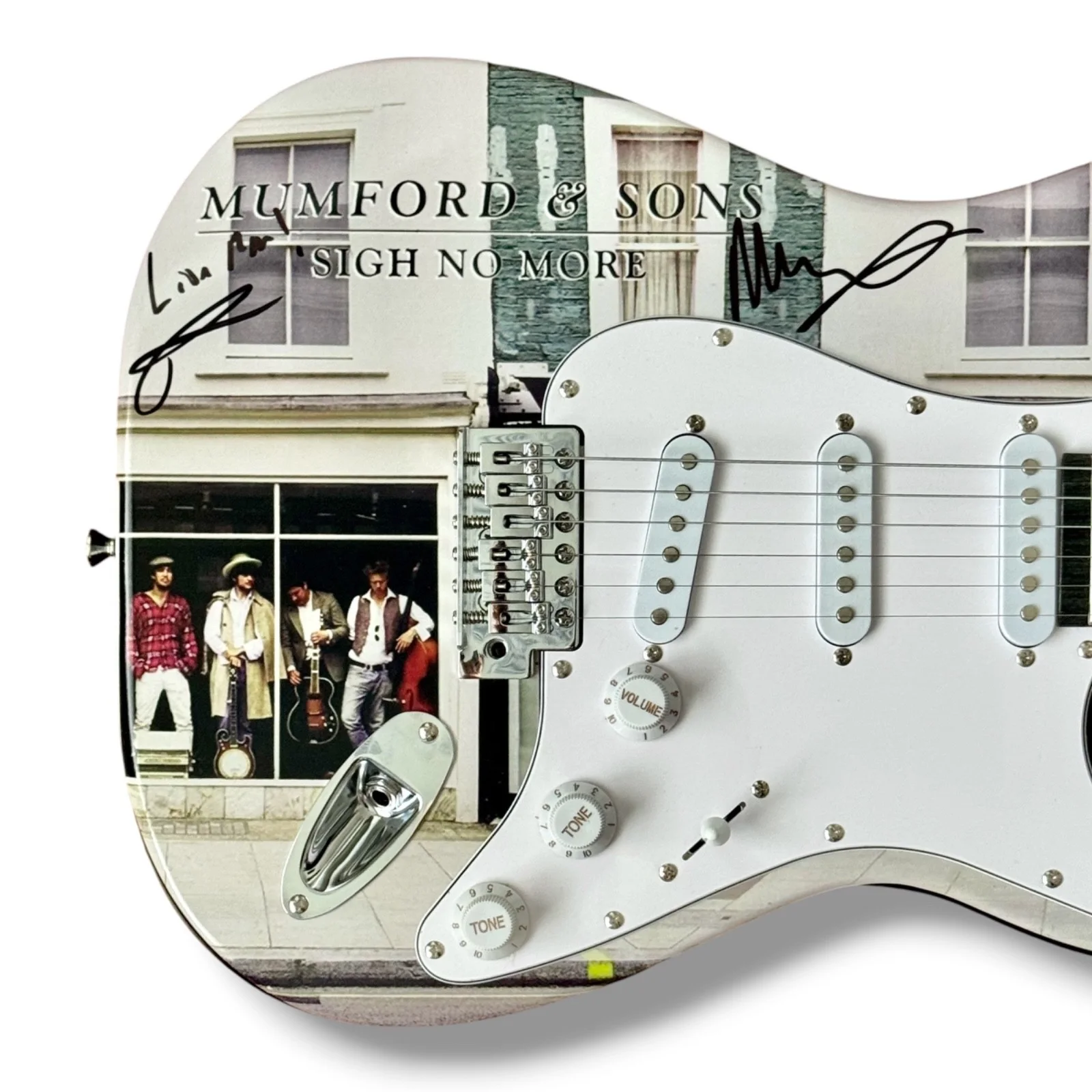 Mumford & Sons Signed Guitar Custom JSA COA Marcus Mumford Ted Dwane Sign No Mor, image 2