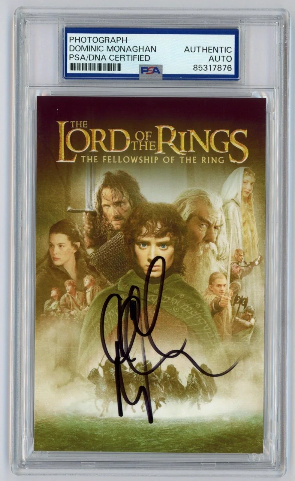 Dominic Monaghan — Dominic Monaghan Signed Photo (PSA) Lord of the Rings Mini Poster Merry Actor