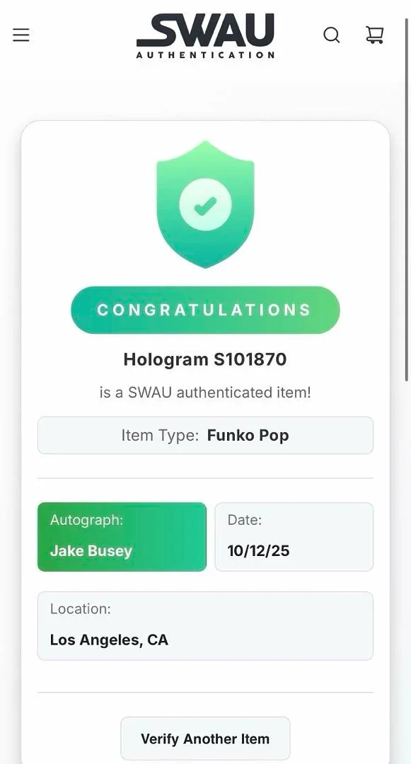Jake Busey — Jake Busey signed "Feral Predator" Funko #1909 (Prey) - SWAU COA, image 5
