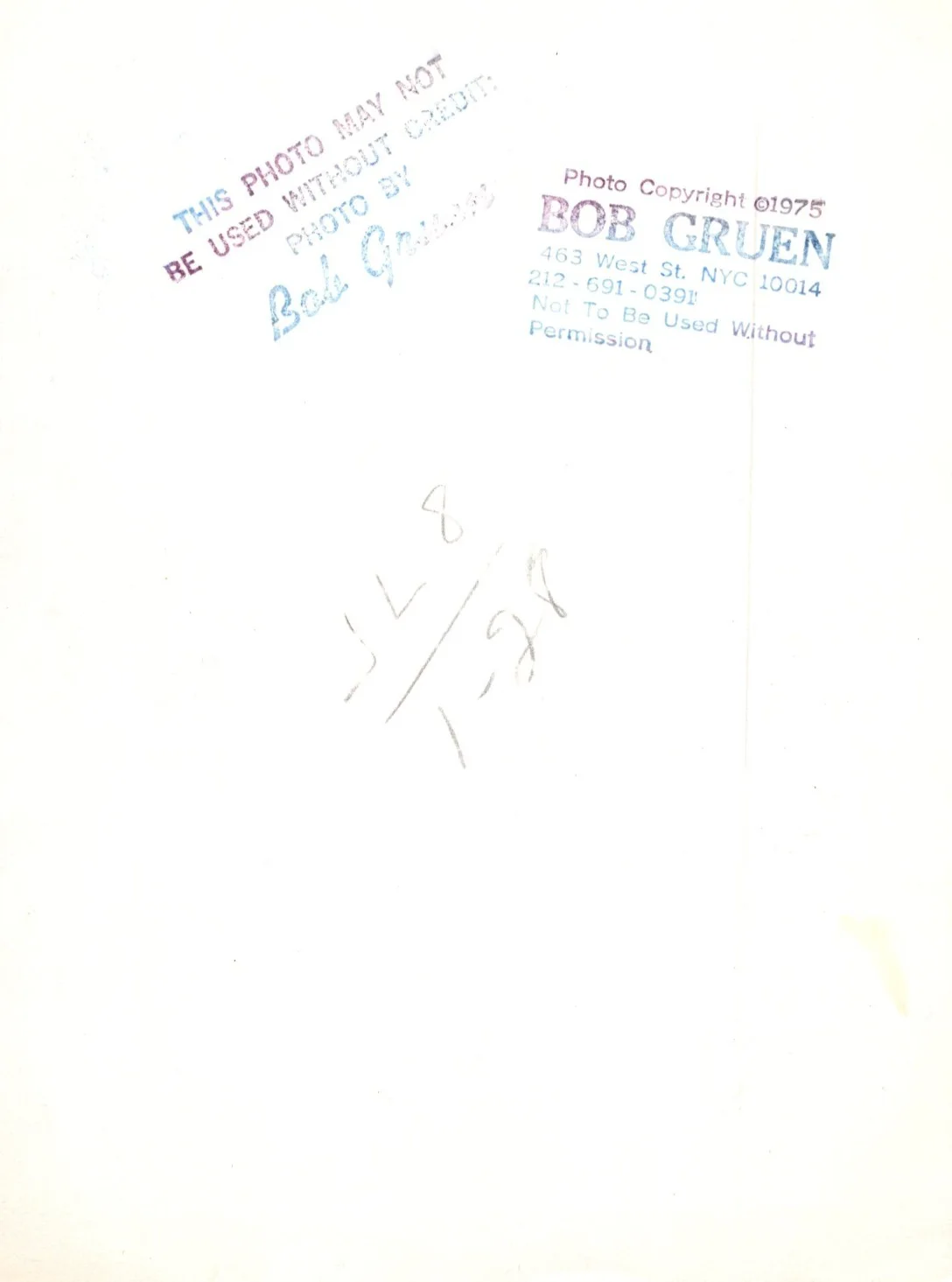John Lennon Portrait-Central Park Photo Rubber Stamped & Signed Bob Gruen-1970s, изображение 2