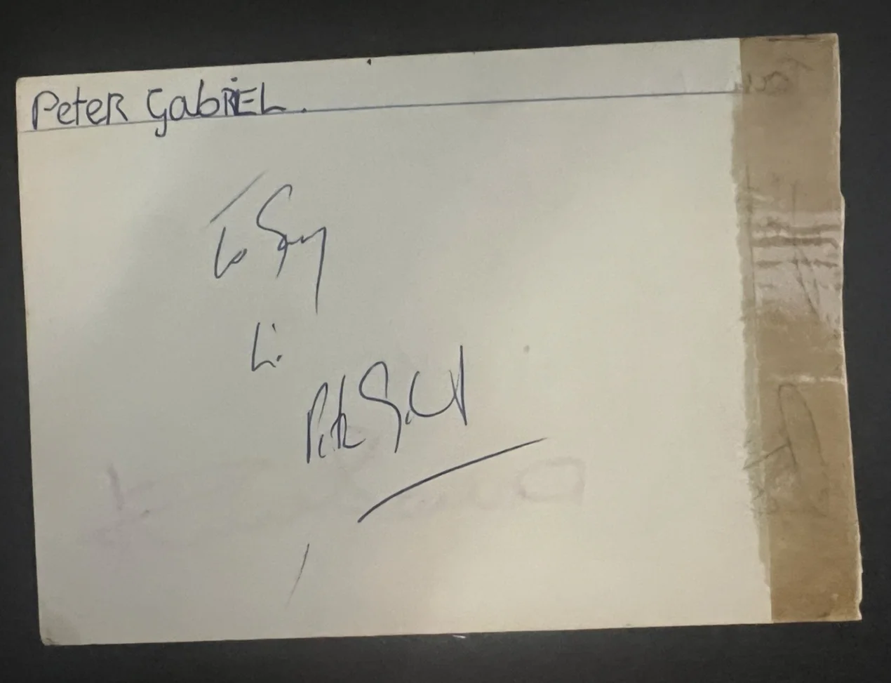 Peter Gabriel Annie Lennox Dave Stewart Tourists Eurythmics Autographed Page, изображение 4