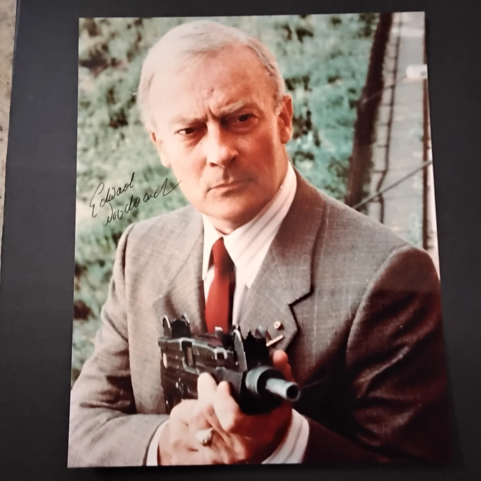Edward Woodward SIGNED 8x10 Photo Movie TV Actor The Equalizer Wicker Man Callan, изображение 2