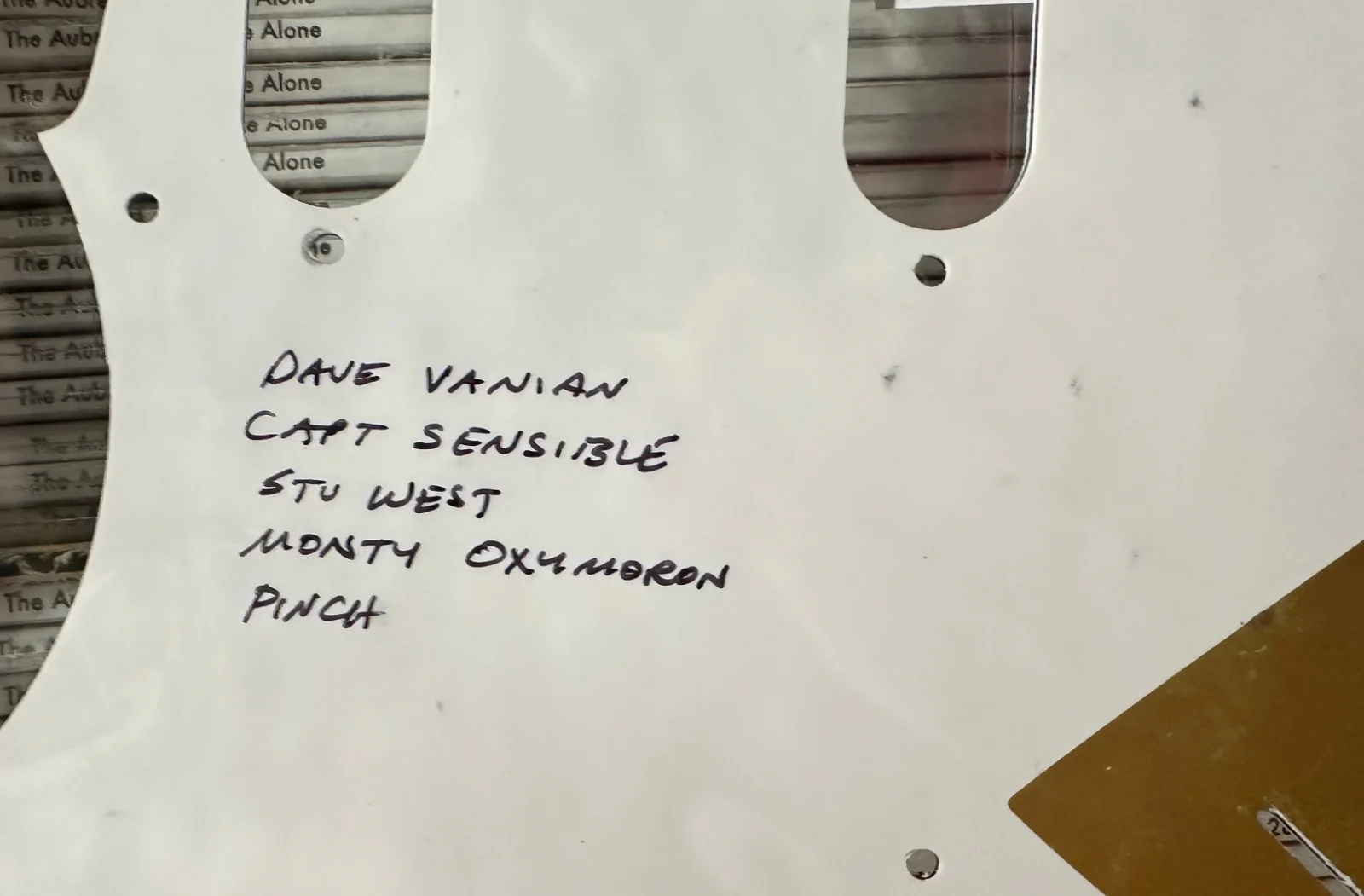 SIGNED AUTOGRAPHED FULL BAND The Damned - Guitar Pickguard JSA COA, image 4