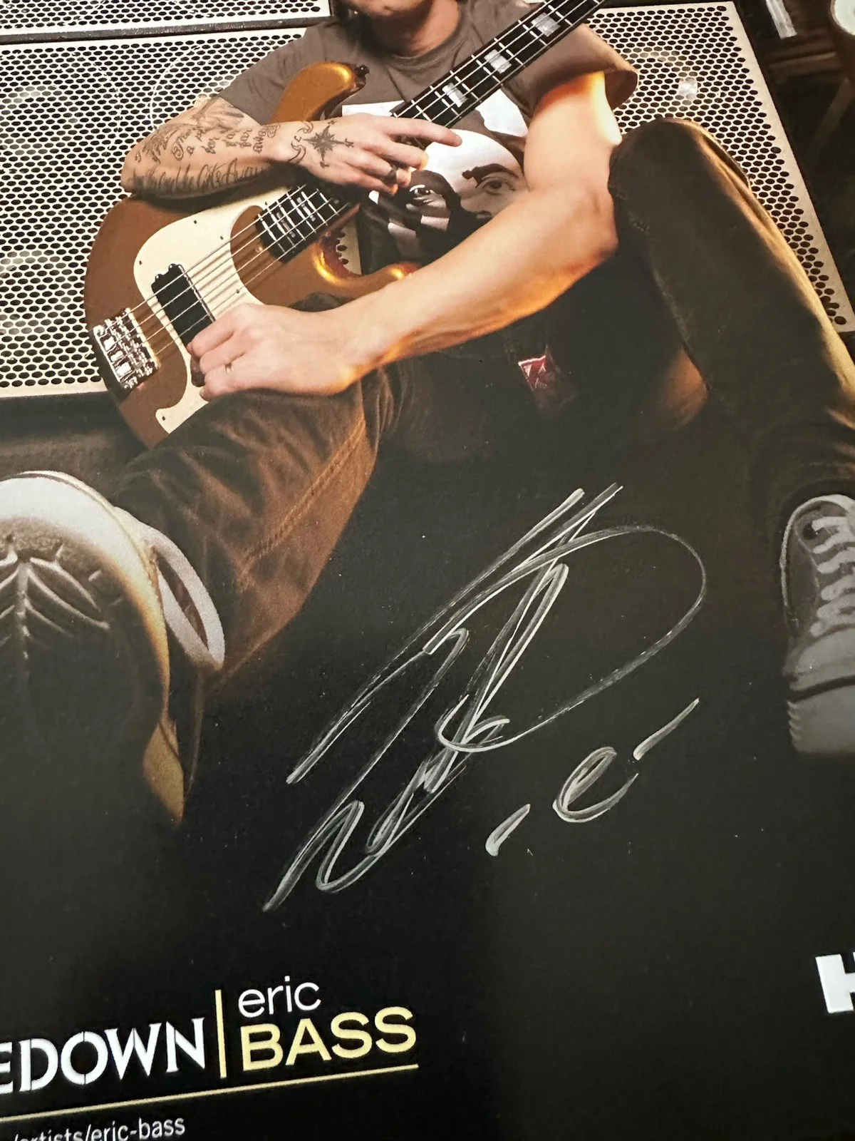 Autographed Eric Bass Shinedown 8x10 Photo, изображение 2