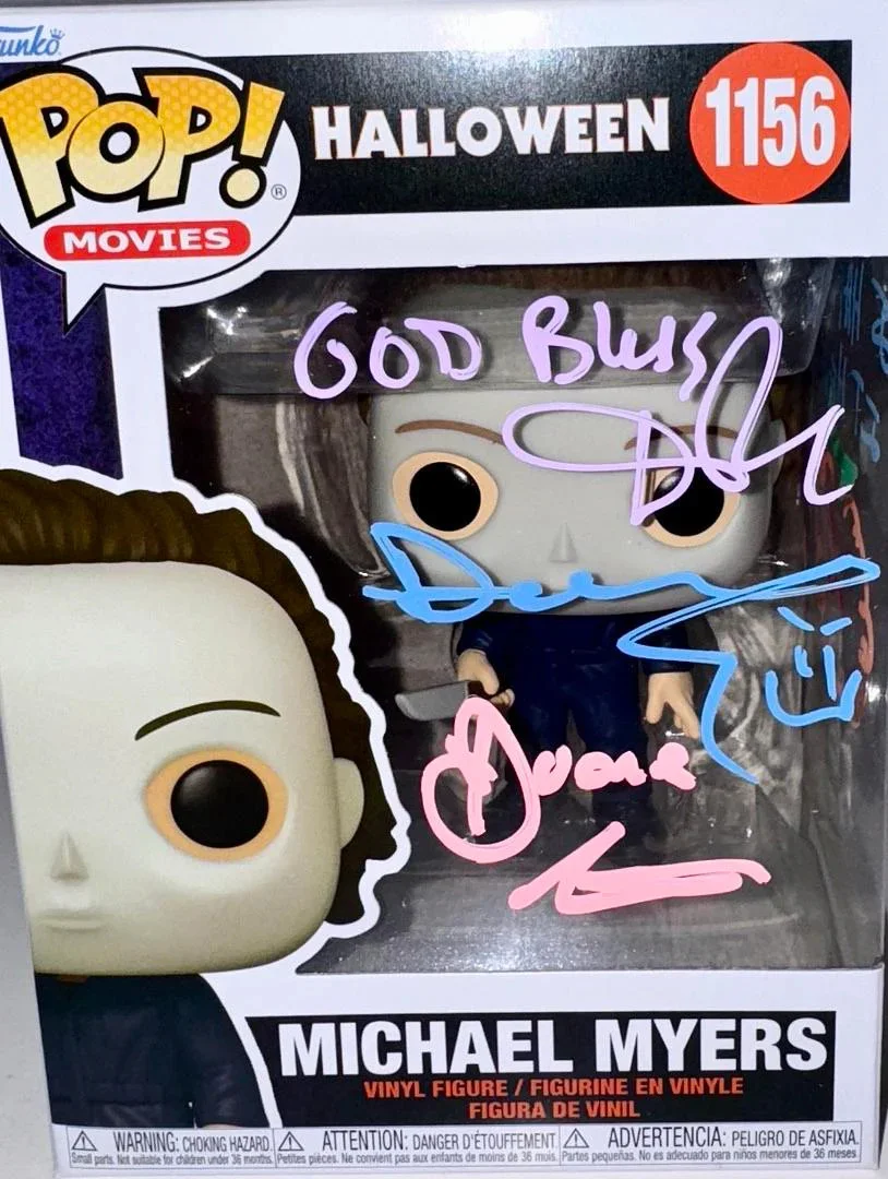 Daniel Roebuck, Duane Whitaker — Roebuck, Whitaker Signed Funko#1156 Michael Myers (Halloween)w/drawings&art-SWAU, изображение 2