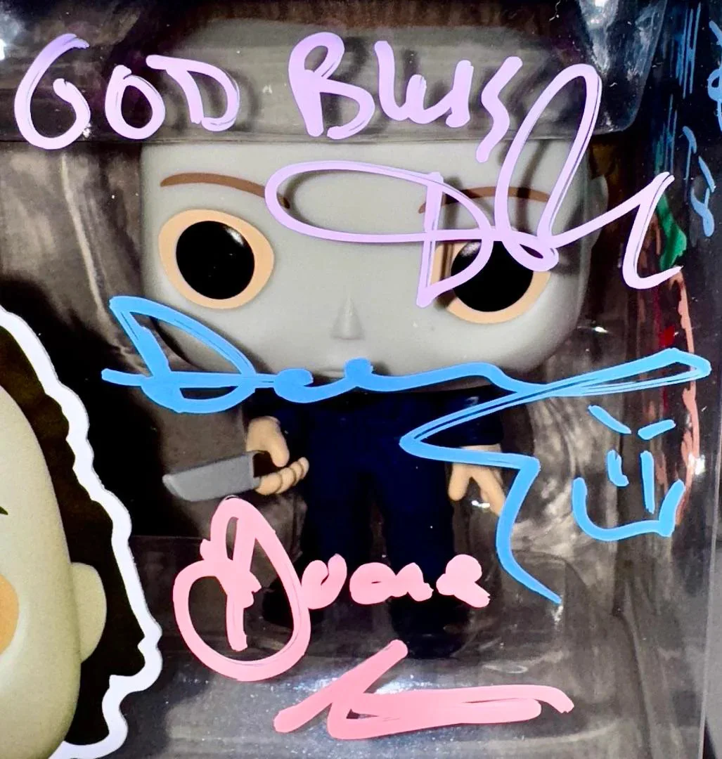 Daniel Roebuck, Duane Whitaker — Roebuck, Whitaker Signed Funko#1156 Michael Myers (Halloween)w/drawings&art-SWAU, изображение 3