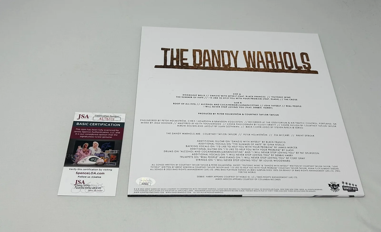 The Dandy Warhols signed Rockmaker Album JSA COA, image 2