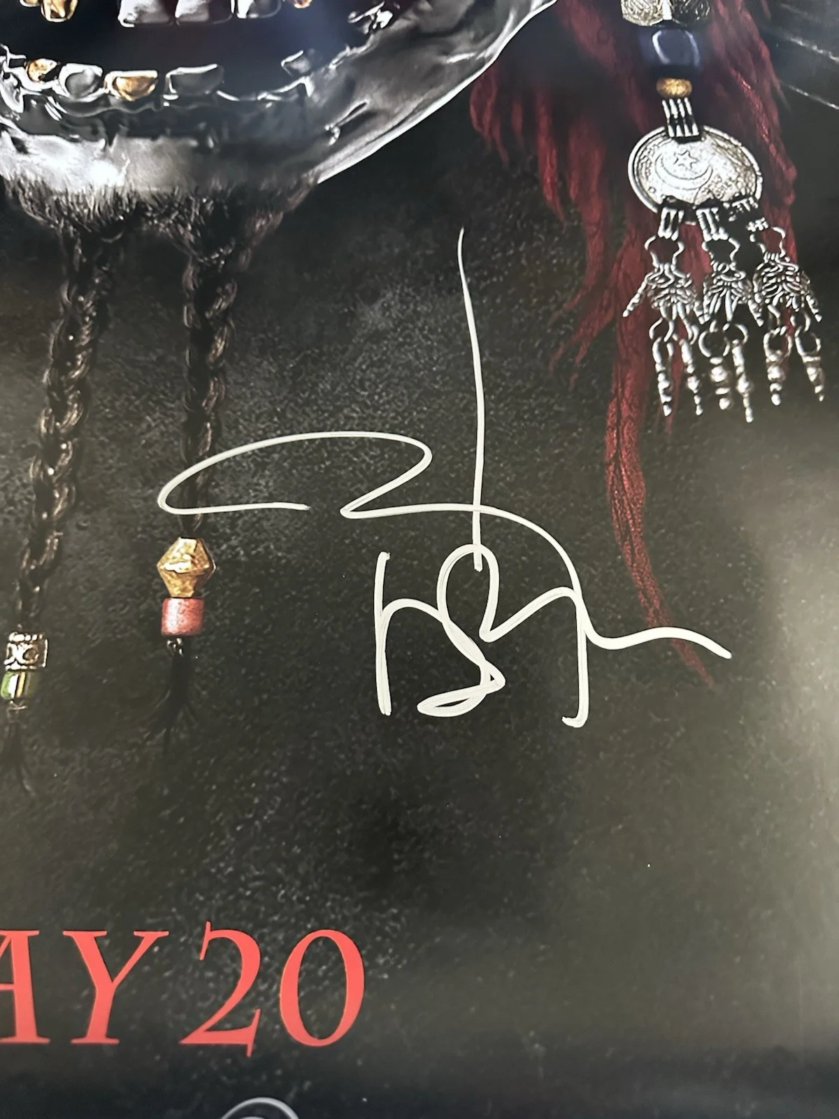 Johnny Depp — Pirates of The Caribbean Johnny Depp Signed 27X40 Double Sided Movie Poster JSA, изображение 2
