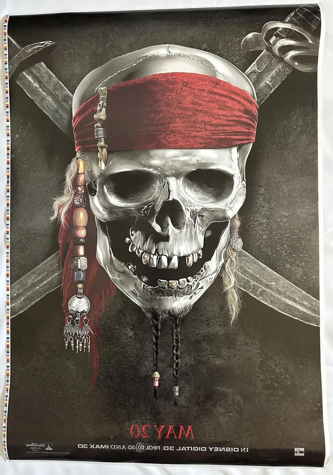 Johnny Depp — Pirates of The Caribbean Johnny Depp Signed 27X40 Double Sided Movie Poster JSA, изображение 3