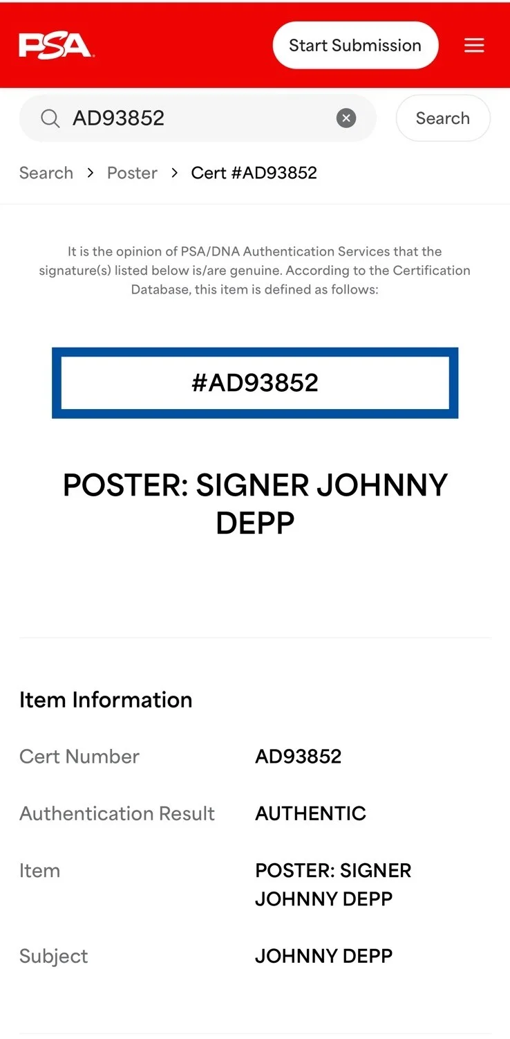 Johnny Depp — Pirates of The Caribbean Johnny Depp Signed 27X40 Double Sided Movie Poster JSA, изображение 5