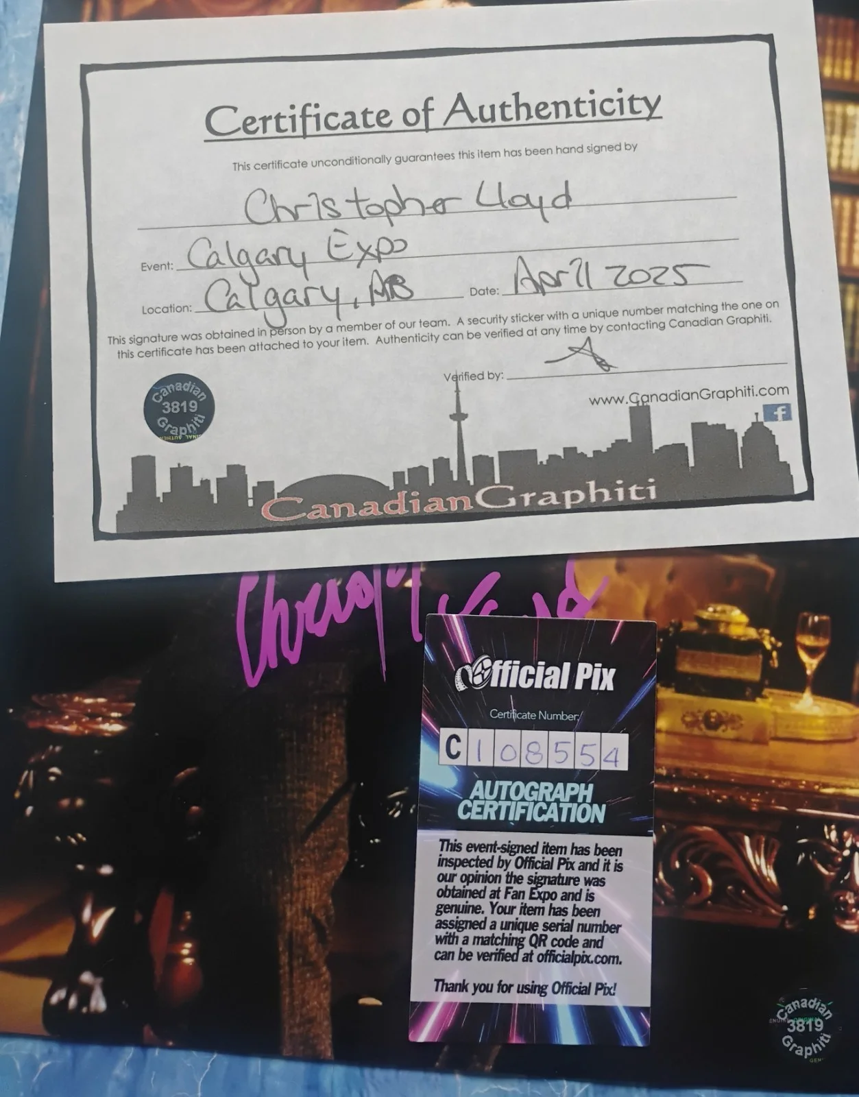 Christopher Lloyd Hand Signed 8x10 Photo OPix COA Clue NO US TARIFFS, image 4