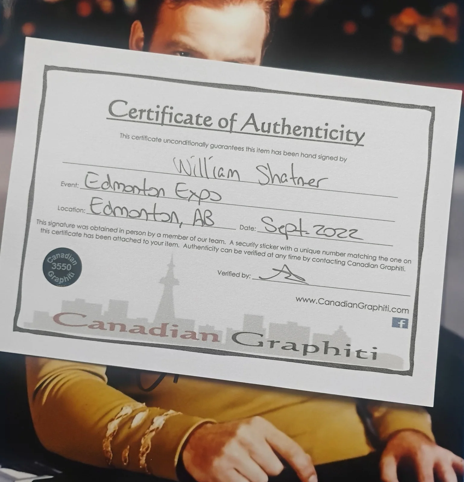 William Shatner Hand Signed 8x10 Photo COA Star Trek NO US TARIFFS, image 4
