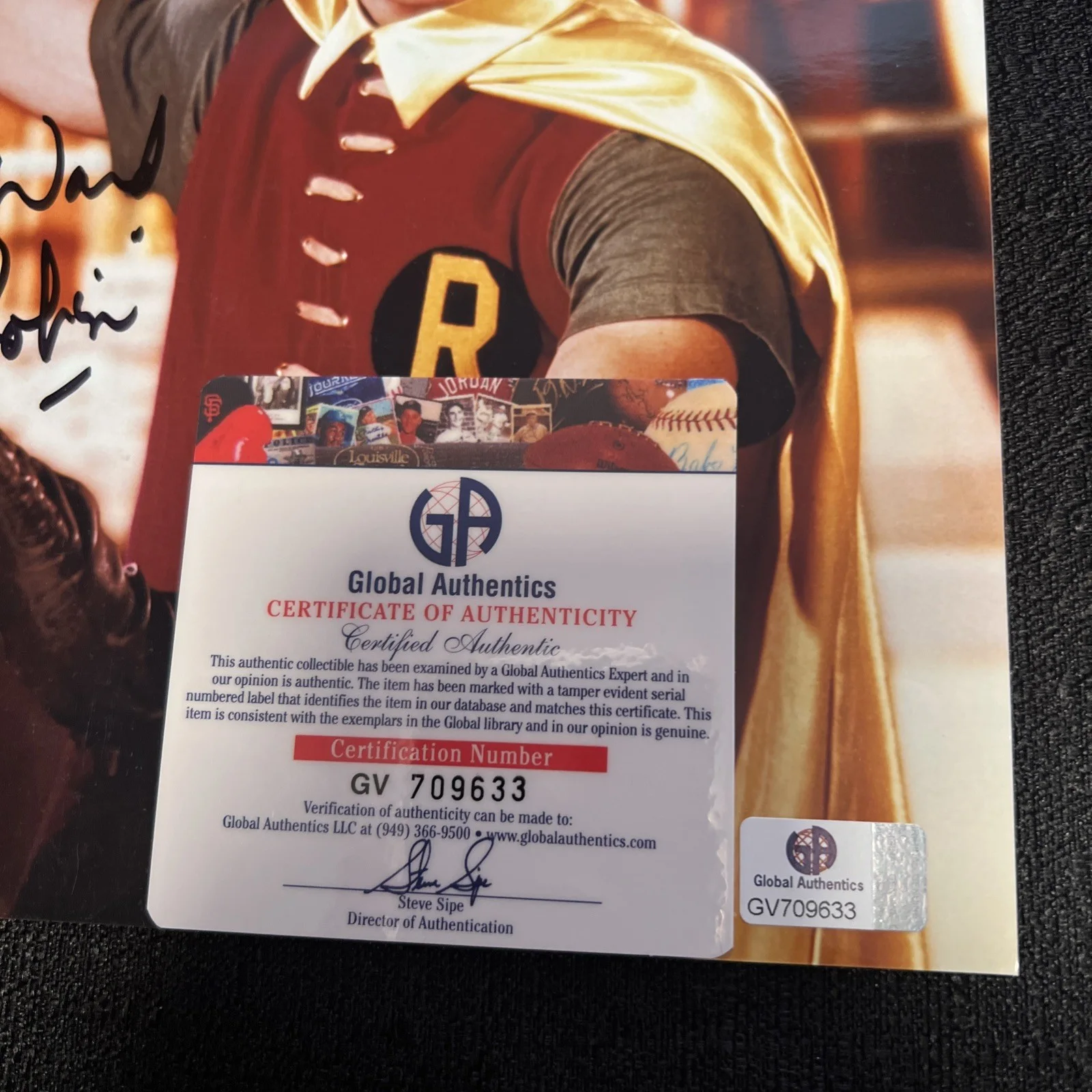 Burt Ward — Batman Burt Ward autographed 8x10 photo of Robin signed with Global COA, image 2