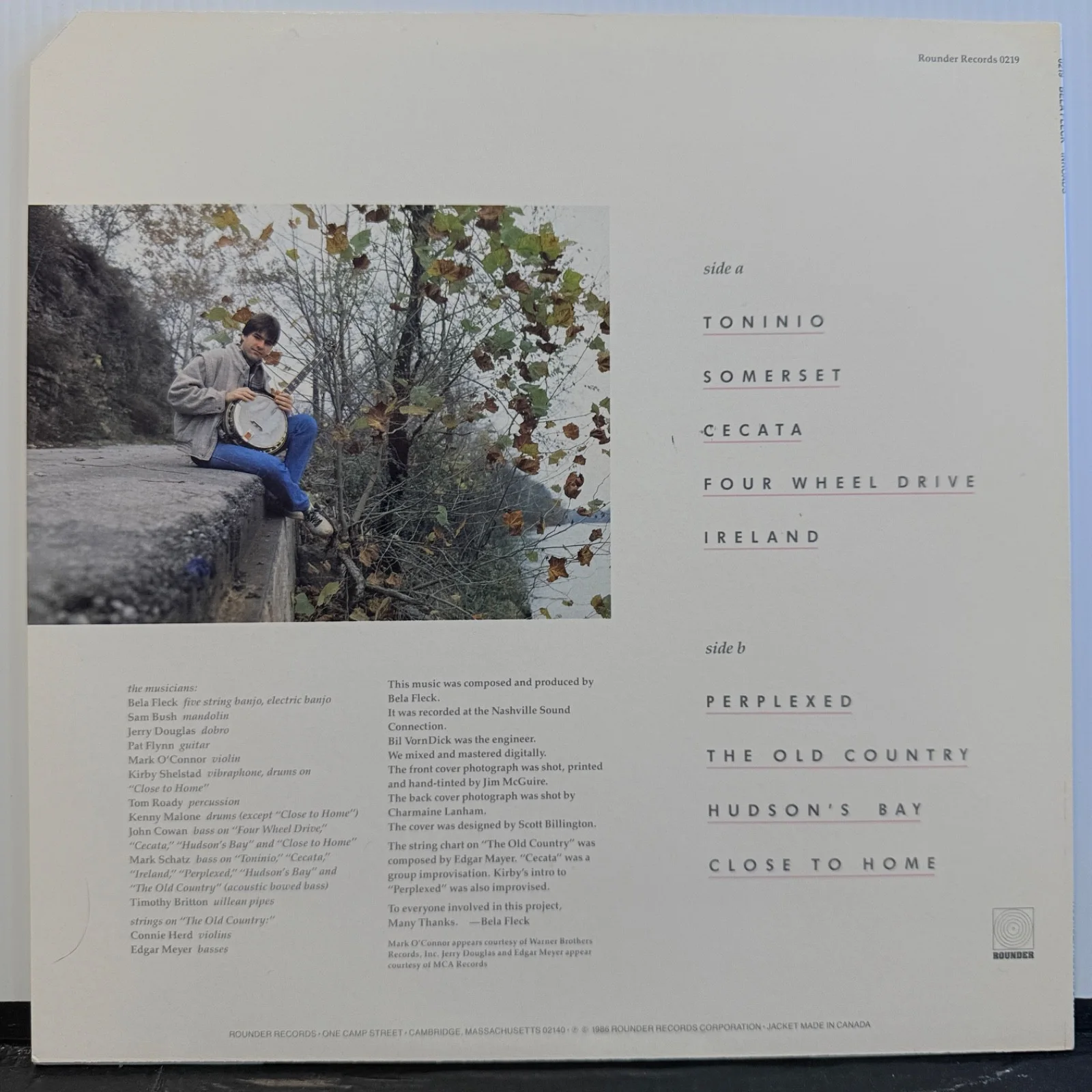AUTOGRAPHED Bela Fleck - Inroads | USA VINYL pressing | Rounder 0219 | 1986, image 3