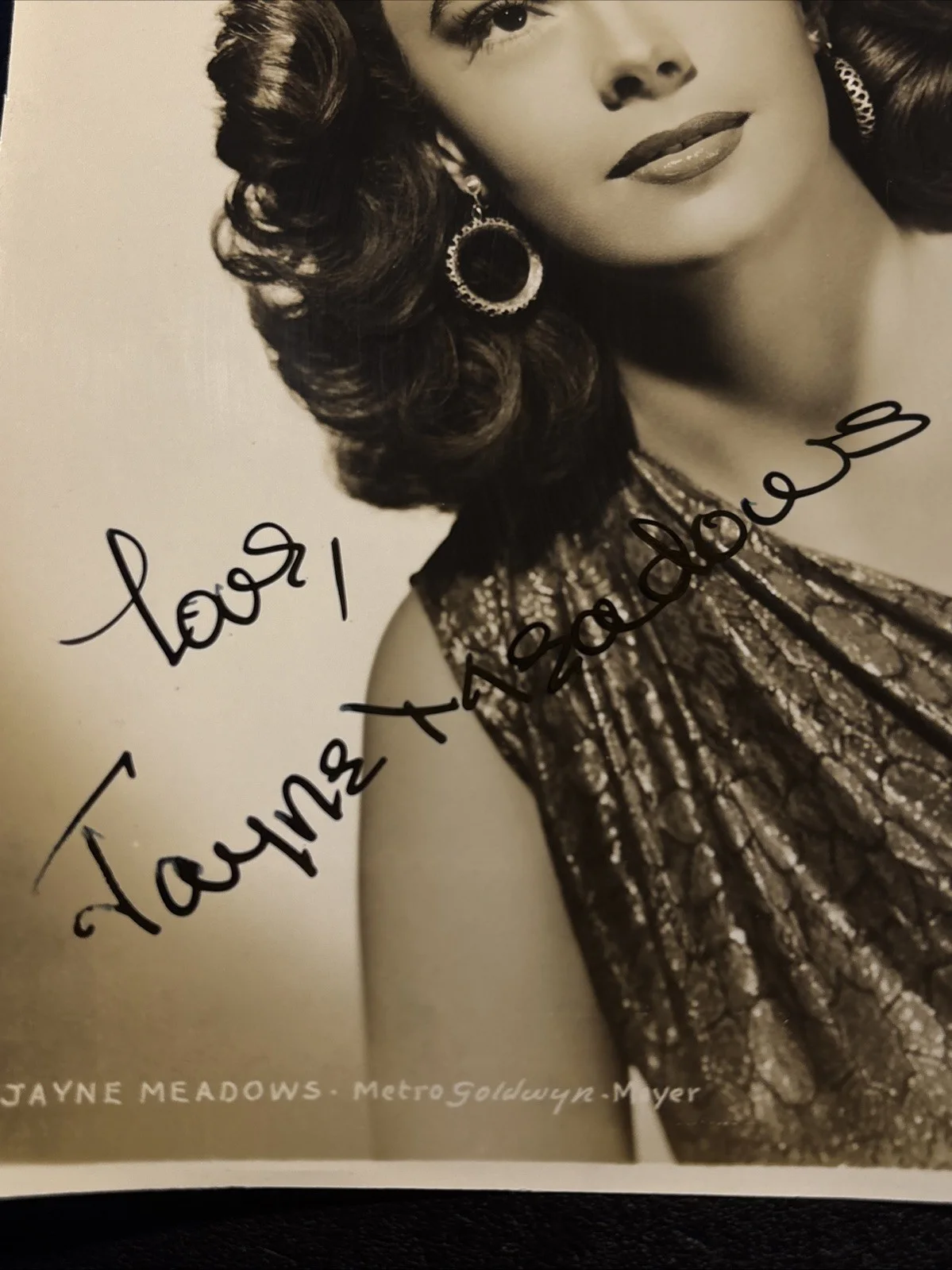 Jayne Meadows — Jayne Meadows Signed 8x10 Photo Autograph Inscribed IAA COA Classic Actress, изображение 2