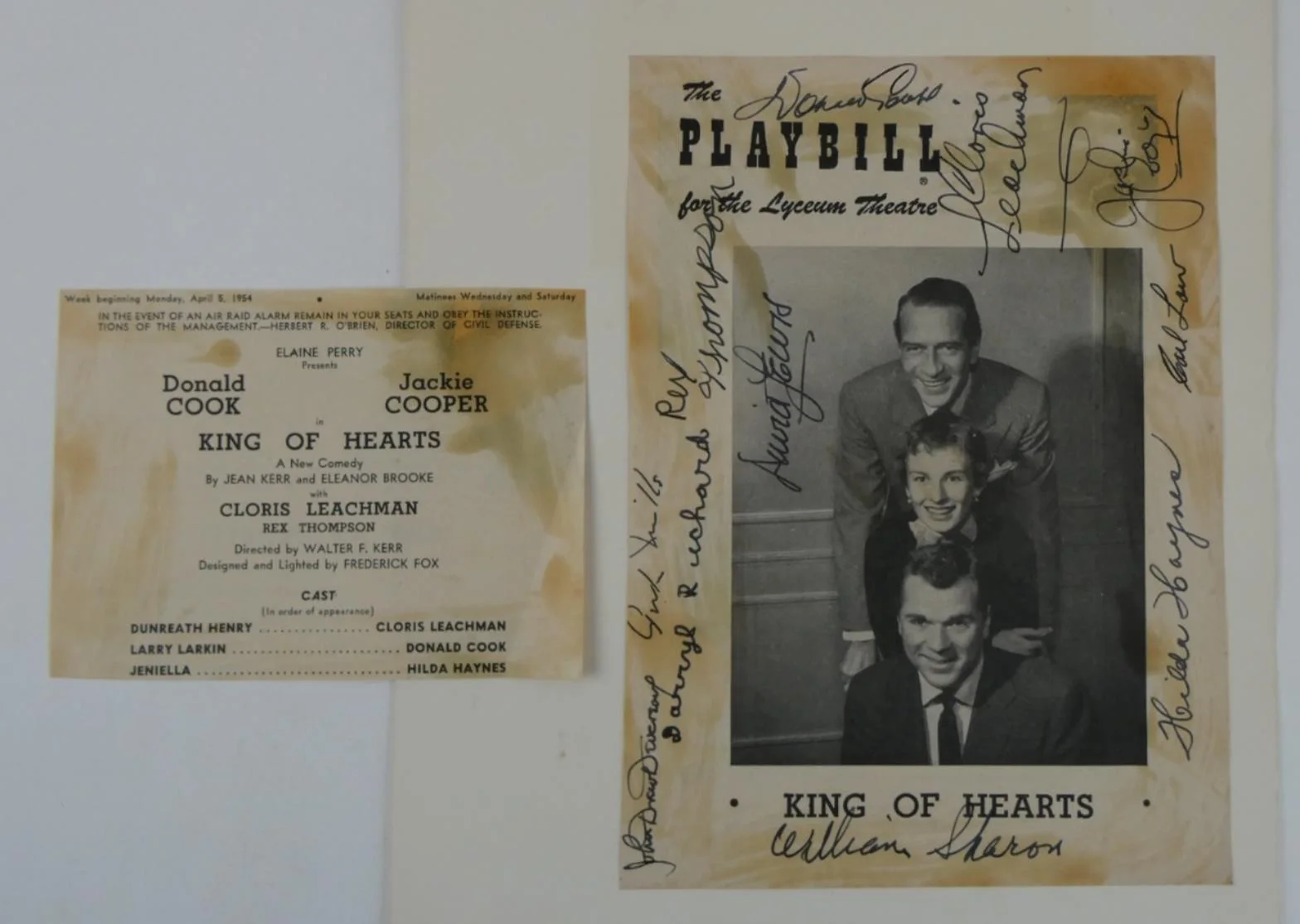 Jackie Cooper — Jackie Cooper Cast Signed Playbill King Of Hearts Cover Only Cloris Leachman, image 2