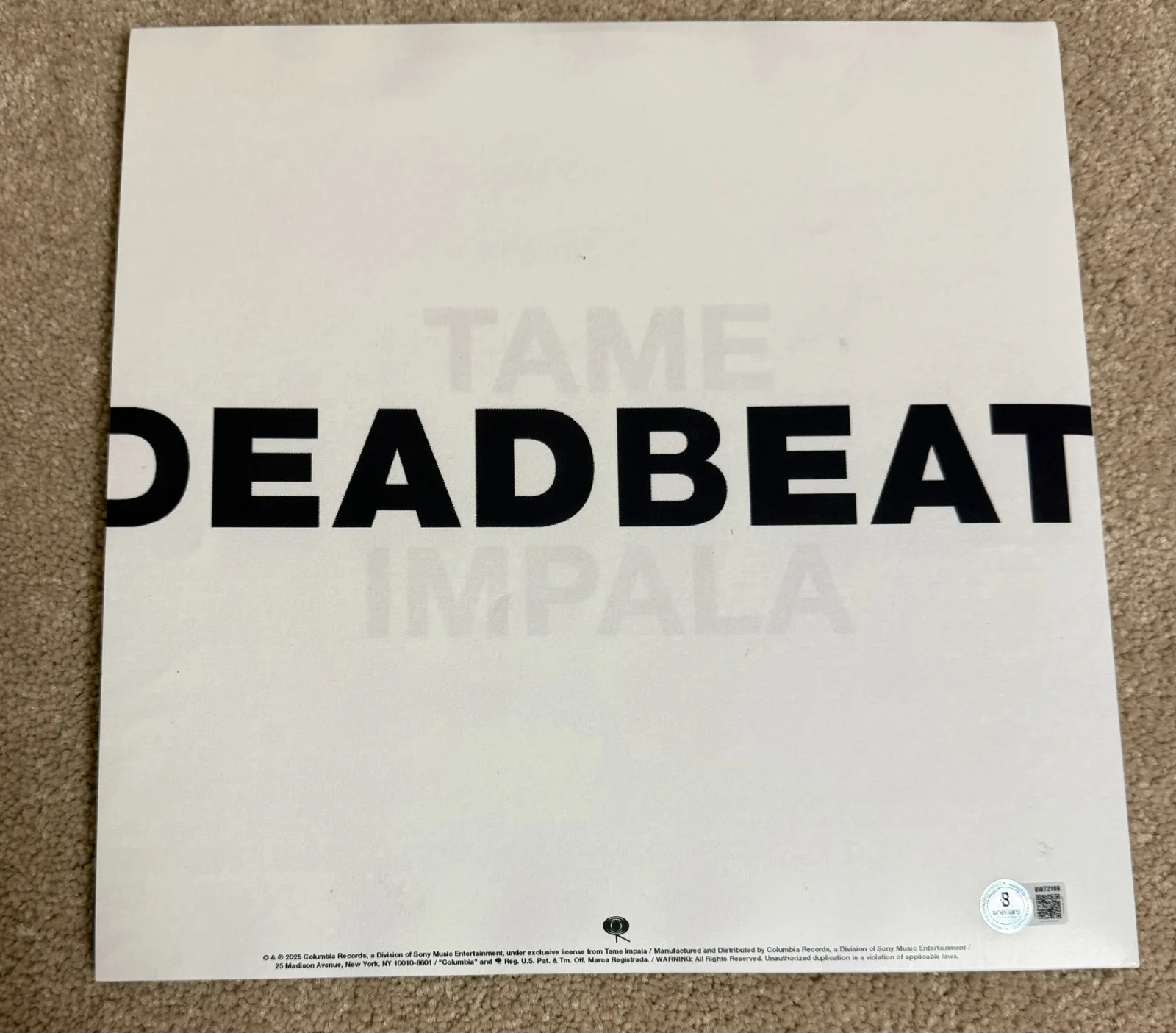 TAME IMPALA Signed AUTOGRAPH Vinyl LP Deadbeat Beckett BAS COA Autographed, image 5