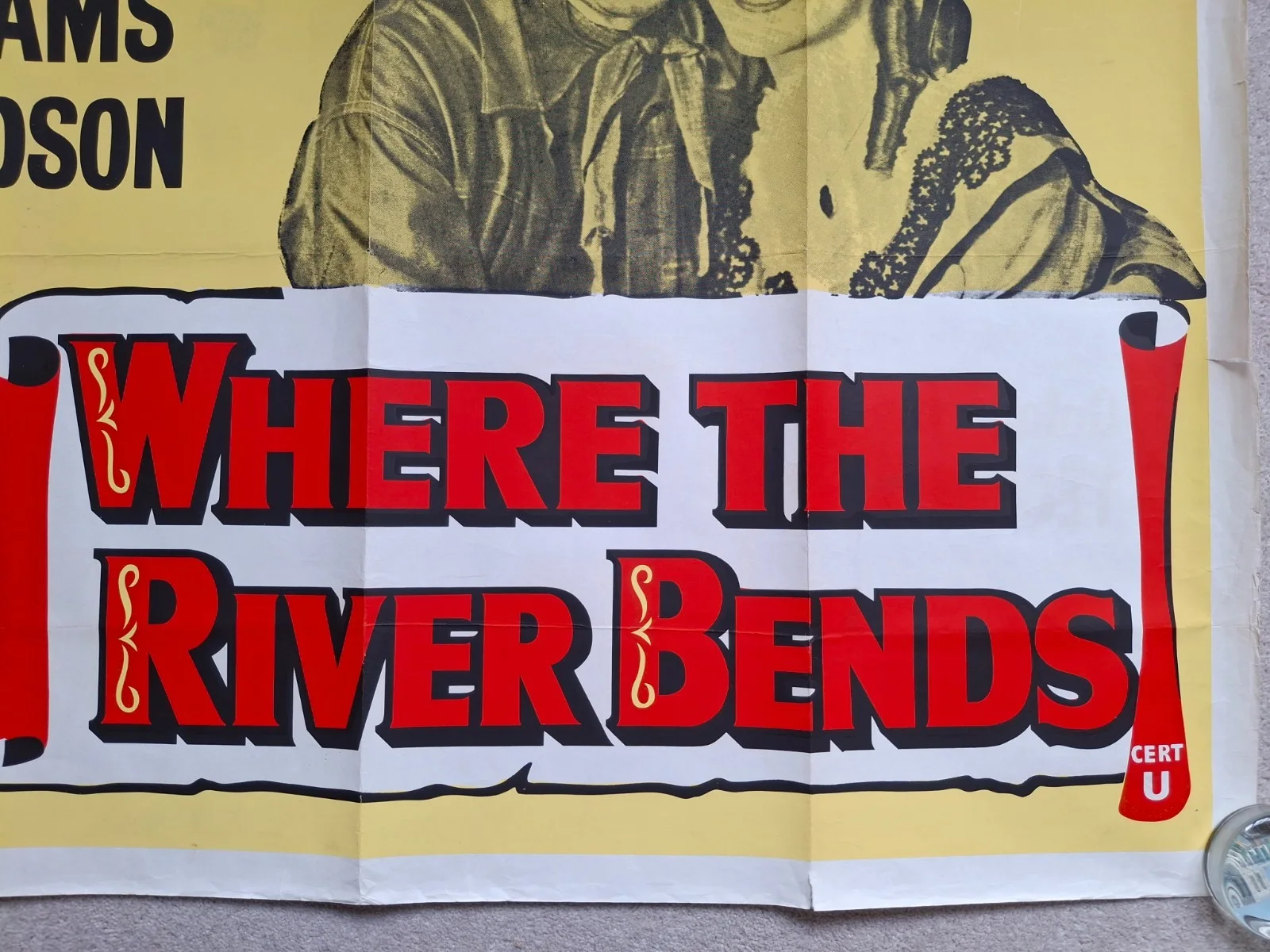 Where The River Bends Rare Original UK Cinema Quad Film Poster James Stewart, изображение 4