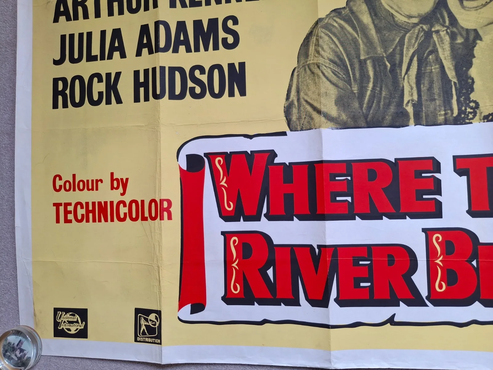 Where The River Bends Rare Original UK Cinema Quad Film Poster James Stewart, изображение 5