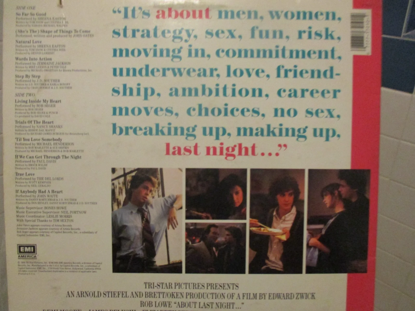 SIGNED DEMI MOORE ALBUM (ABOUT LAST NIGHT SOUNDTRACK, 1986)!!, image 5