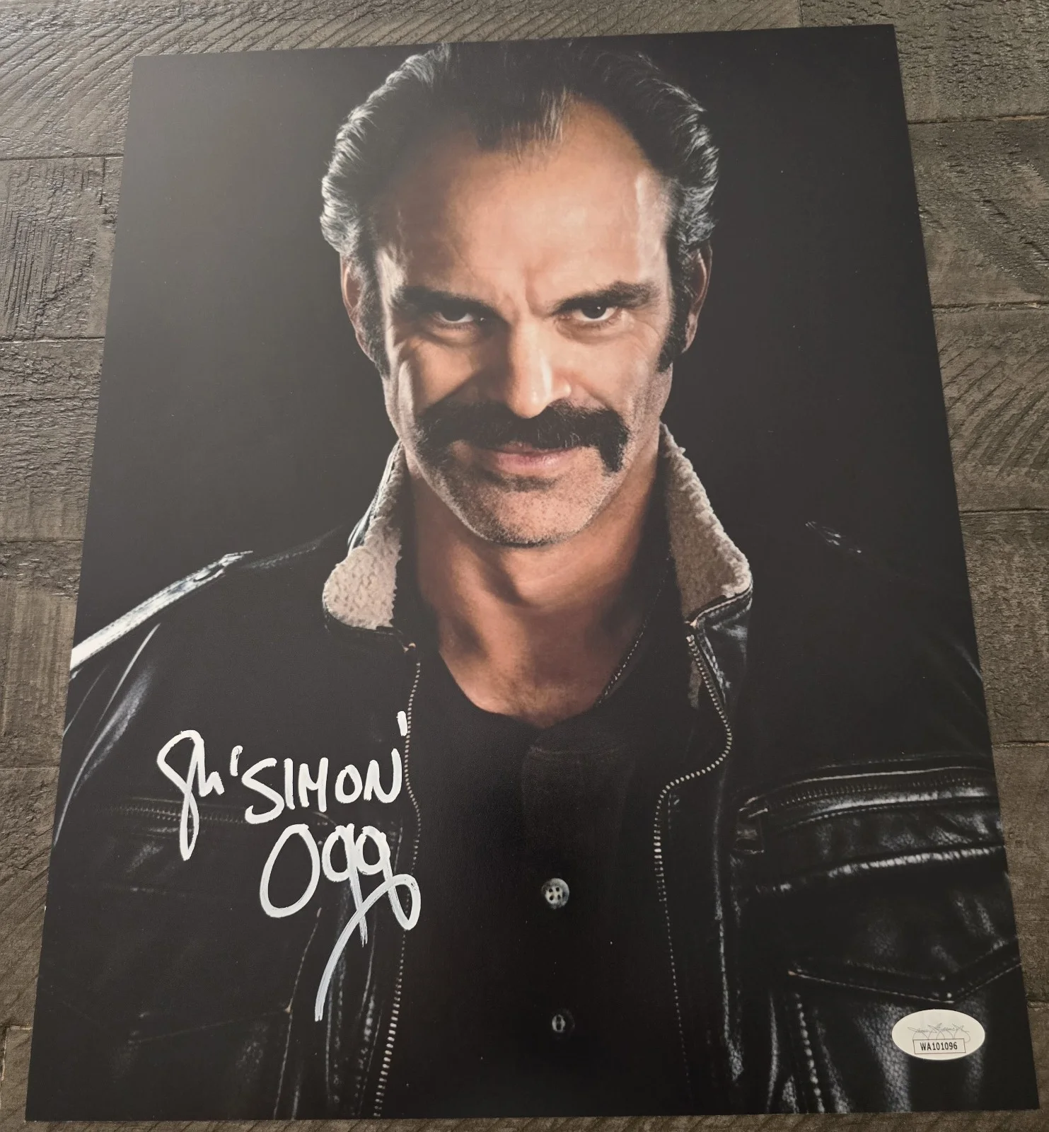 Steven Ogg — Steven Ogg Signed 11x14 The Walking Dead JSA Witnessed Sticker Only