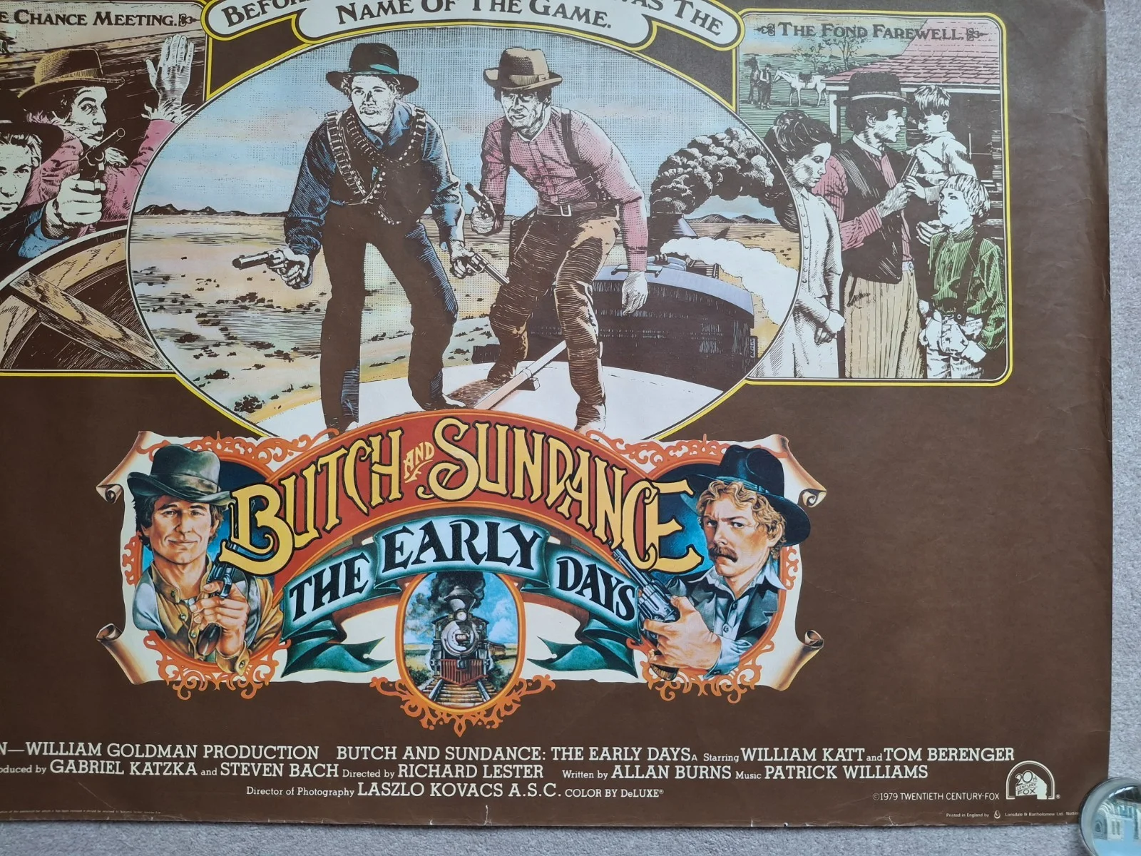 Butch and Sundance The Early Days Rare Original UK Cinema Movie Quad Film Poster, изображение 4