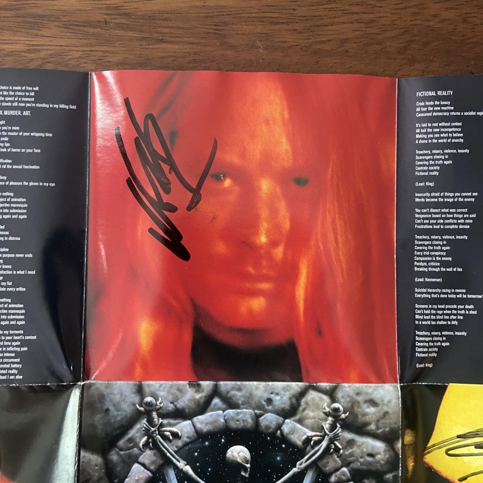 Slayer SIGNED Divine Intervention Jeff Hanneman Tom Araya Kerry King CD, image 2