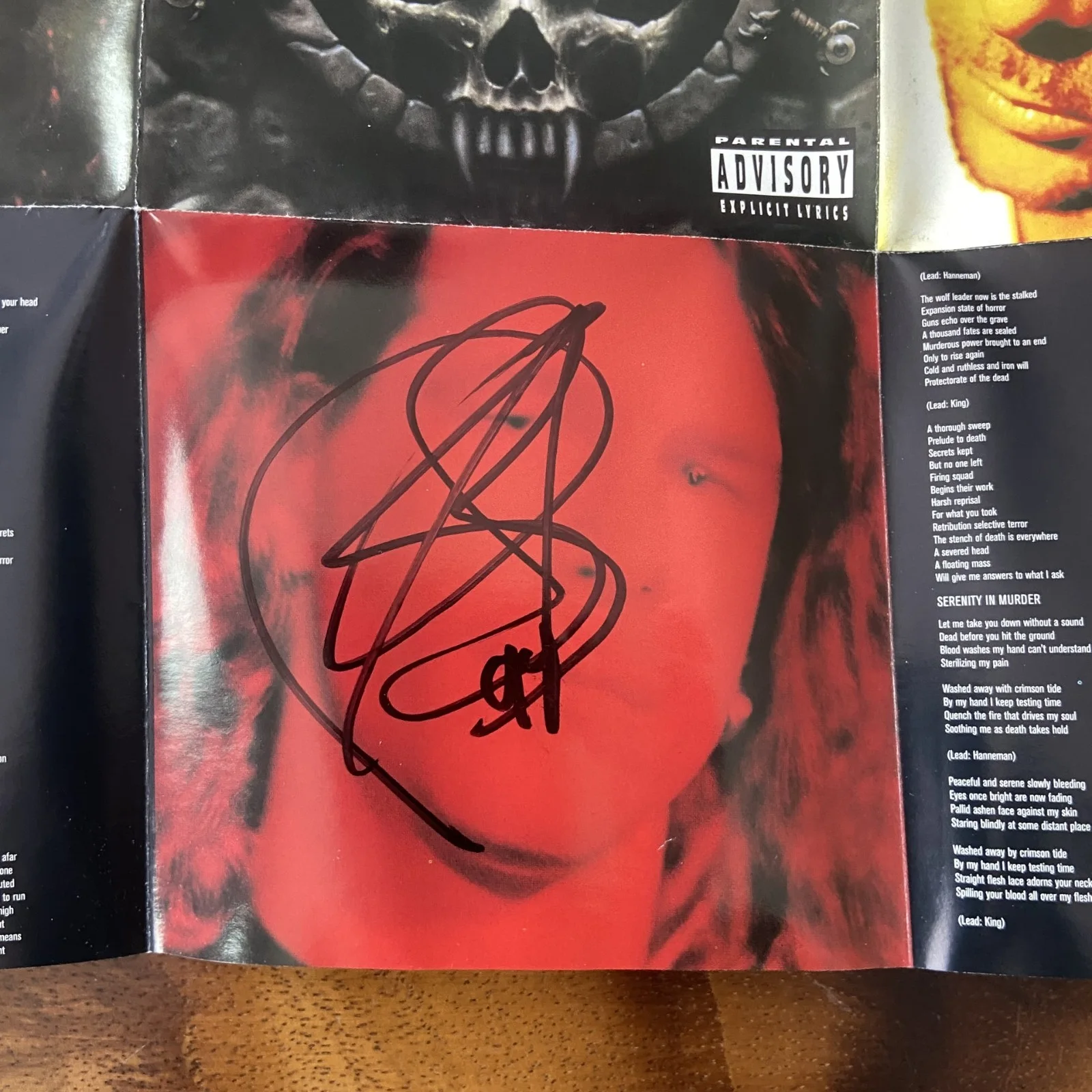 Slayer SIGNED Divine Intervention Jeff Hanneman Tom Araya Kerry King CD, image 3