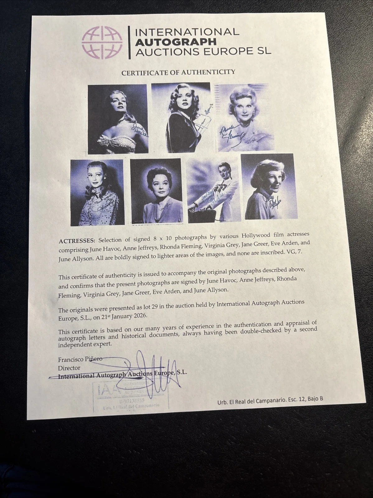 Virginia Grey — Virginia Grey Signed 8x10 Photo Autograph Inscribed IAA COA Classic Actress, image 4