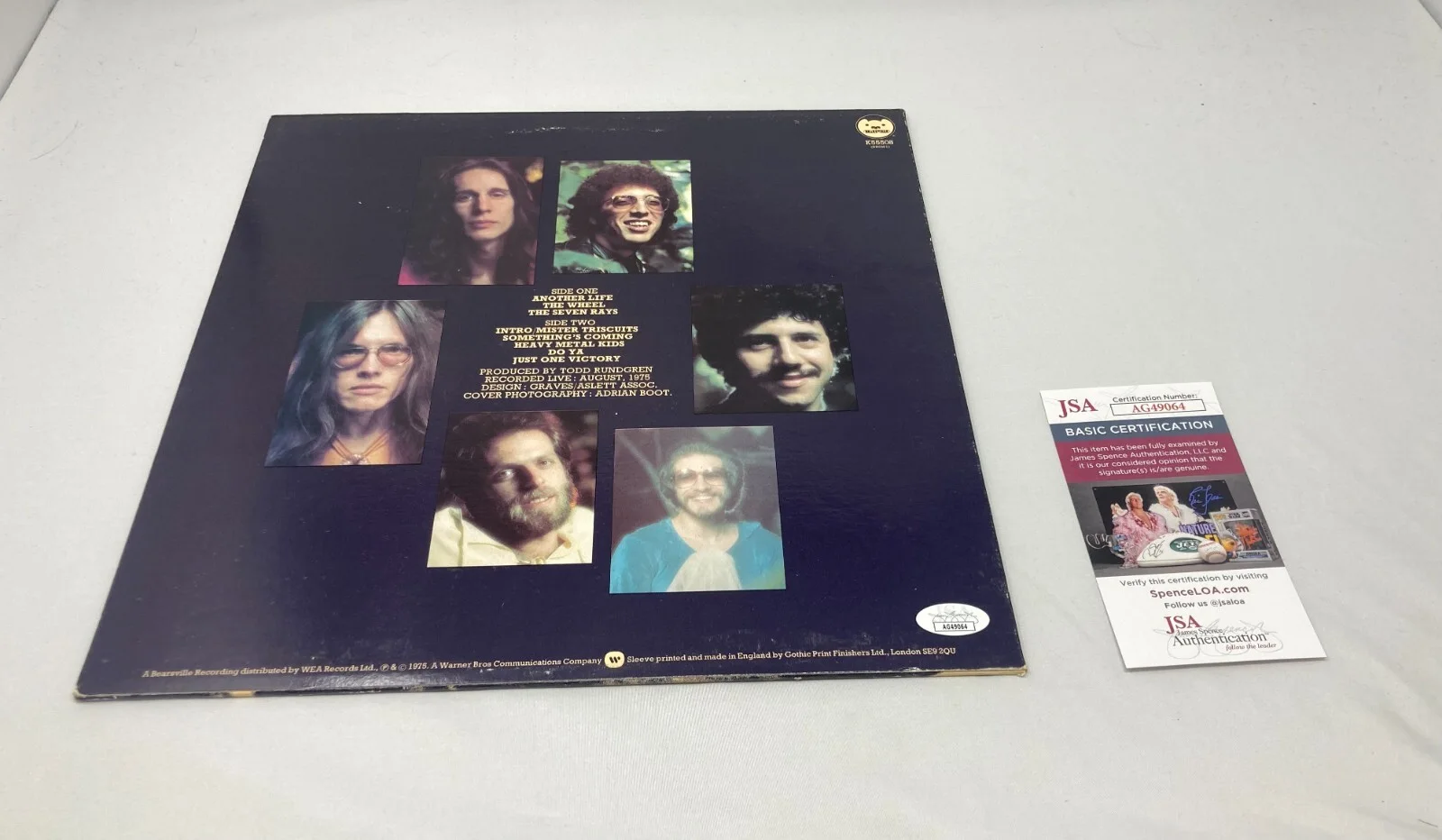 Todd Rundgren signed Utopia Another Live Album JSA COA, image 2