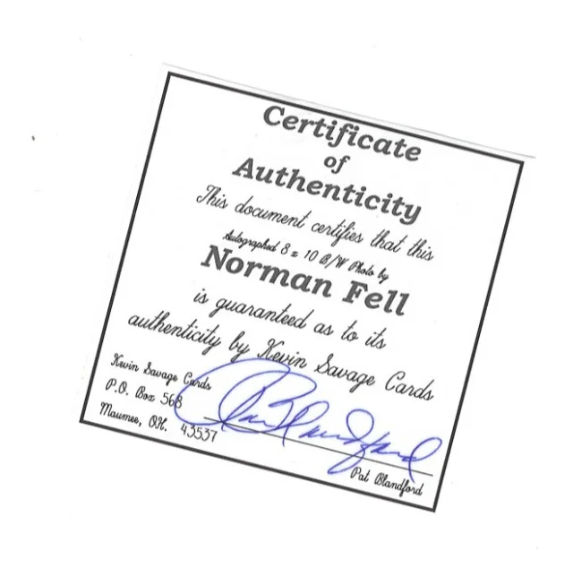 Norman Fell — Norman Fell Signed 8x10 BW Photo — COA (Three's Company), изображение 2