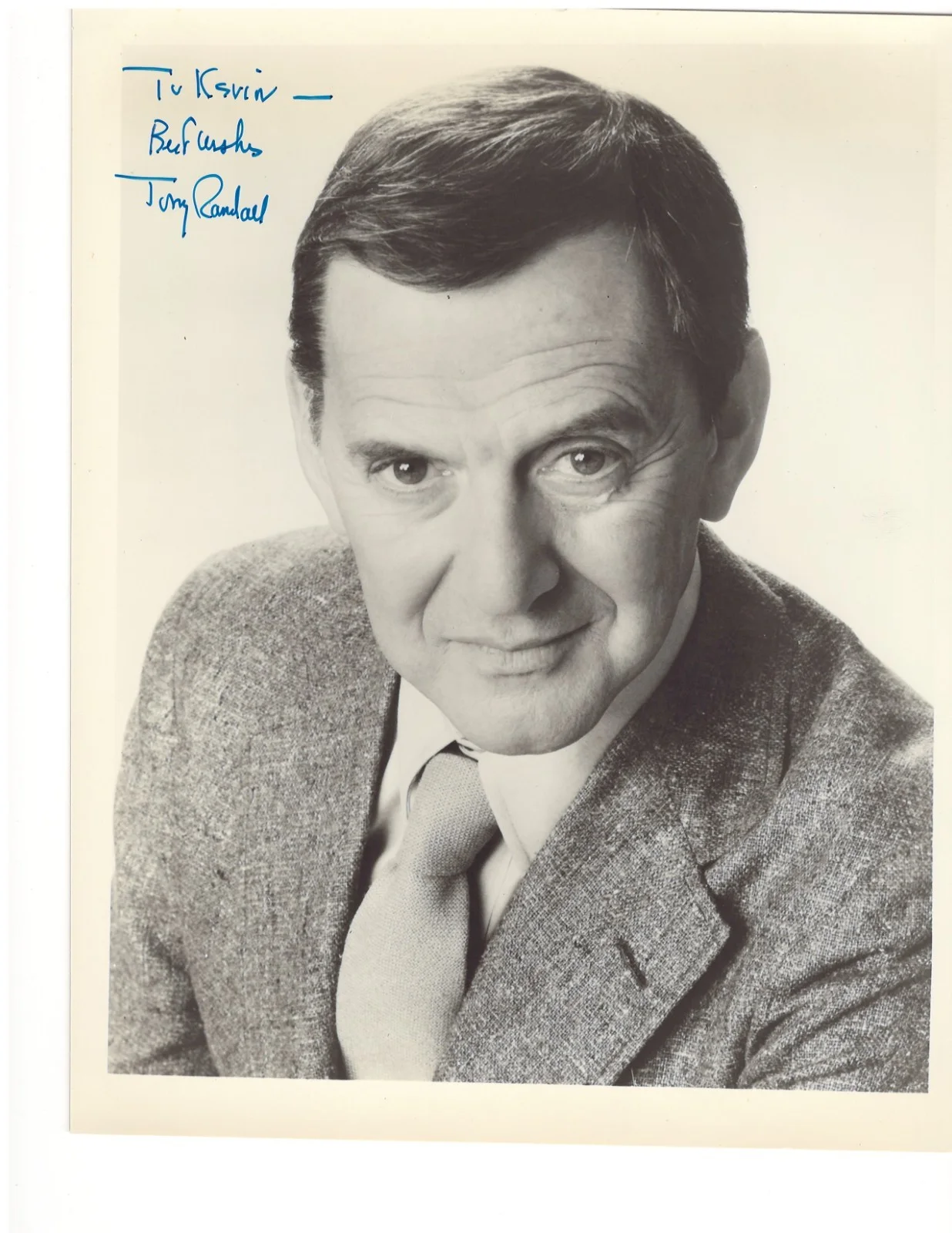 Tony Randall — Tony Randall Signed 8x10 BW Photo — Actor (The Odd Couple)