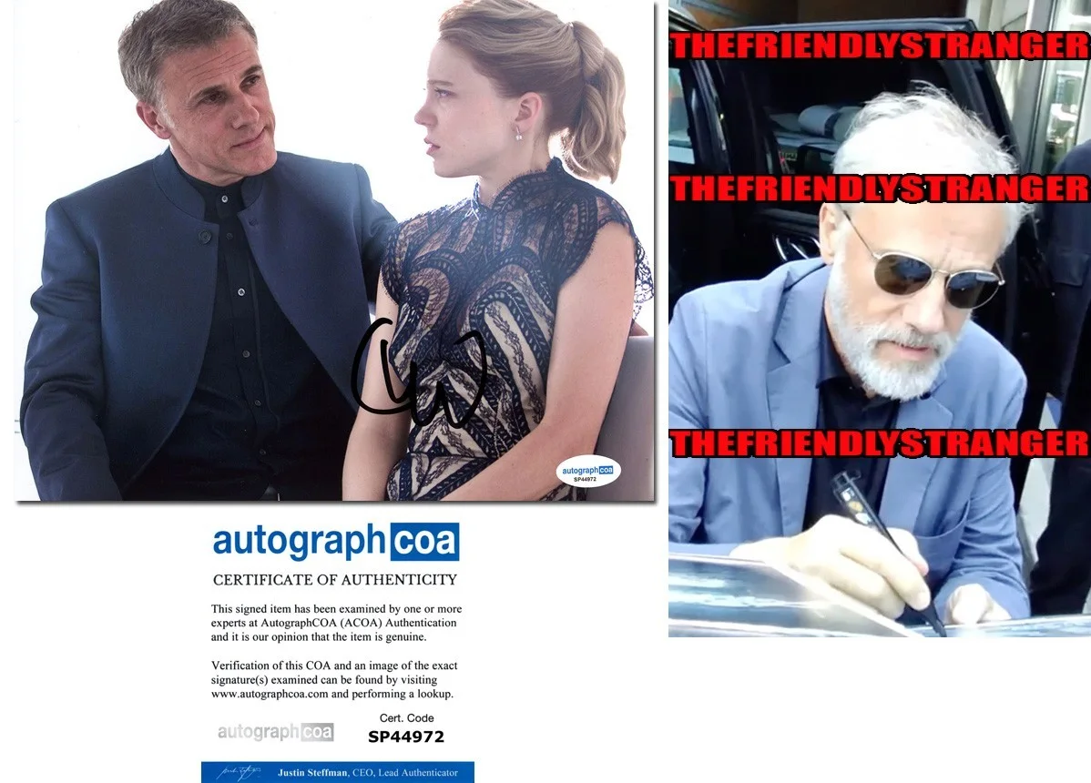 CHRISTOPH WALTZ — Christoph Waltz signed "SPECTRE" 8x10 Photo LEA SEYDOUX e 007 BOND Blofeld ACOA