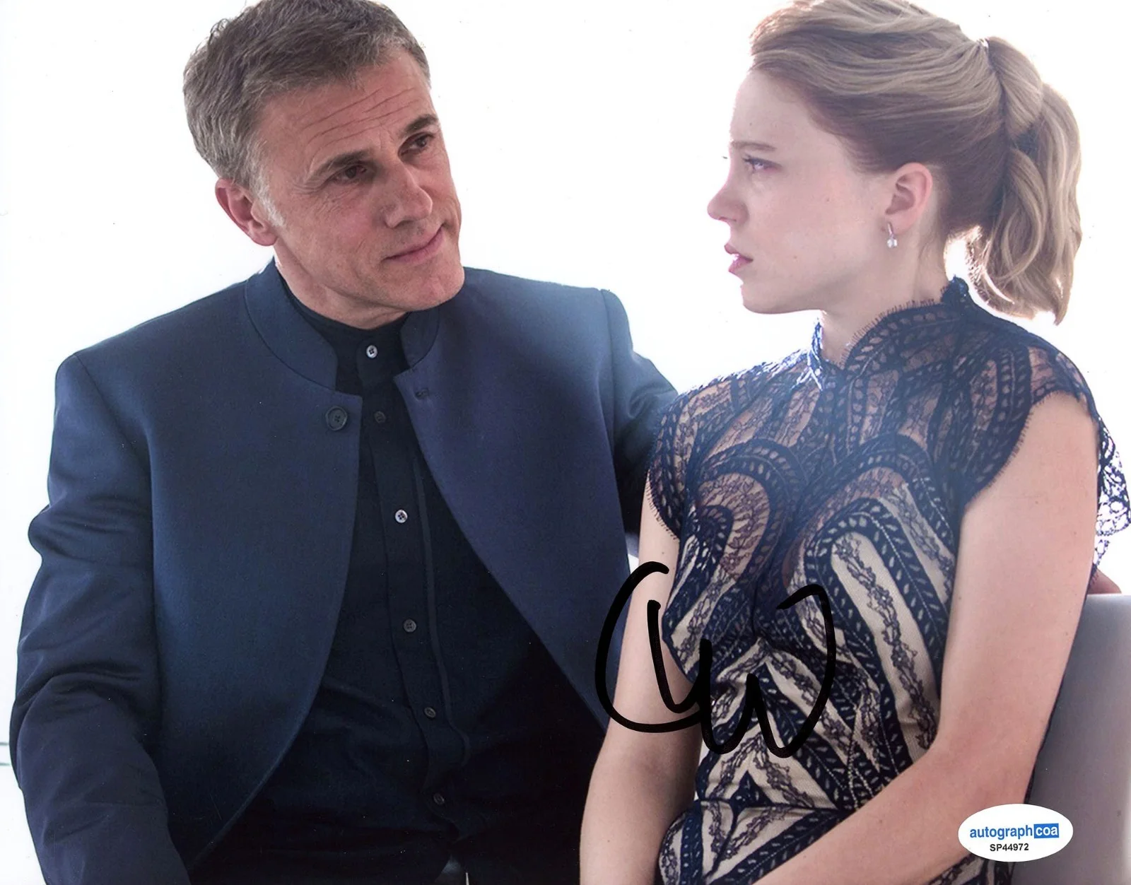 CHRISTOPH WALTZ — Christoph Waltz signed "SPECTRE" 8x10 Photo LEA SEYDOUX e 007 BOND Blofeld ACOA, изображение 3