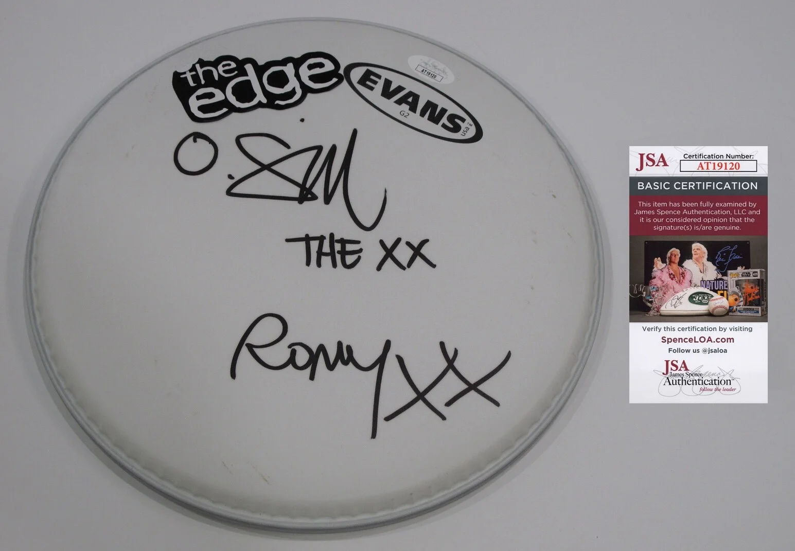 THE XX - ROMY MADLEY CROFT, OLIVER SIMS — "THE XX" signed 10" Drumhead EXACT PROOF Romy Croft & Oliver Sims JSA COA, image 5