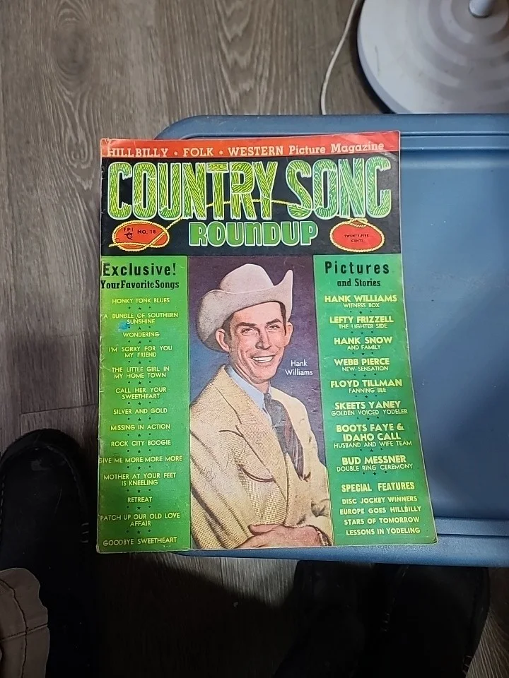 Country Song Round Up Hank Williams Sr Cover Signed by Him 1950s Rare 🔥🔥, изображение 2
