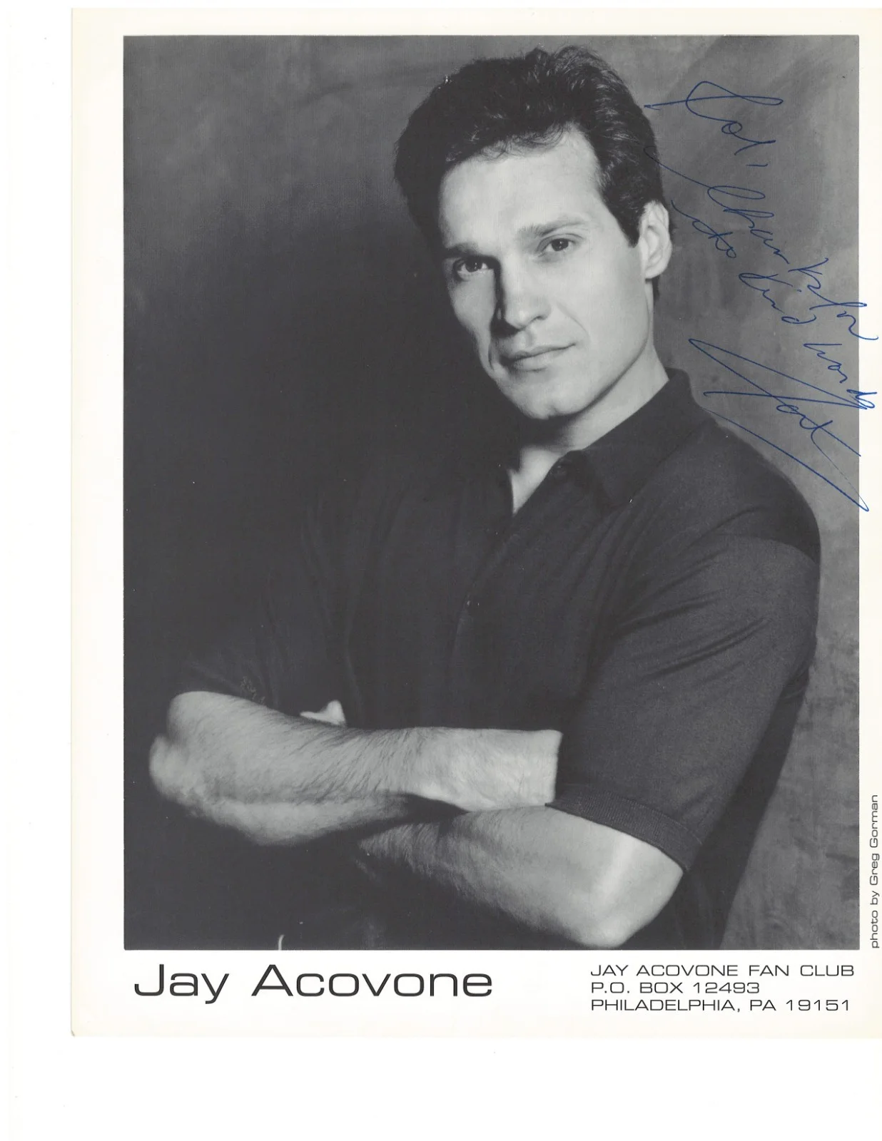 Jay Acovone — Jay Acovone Signed 8x10 BW Photo — Actor / TV