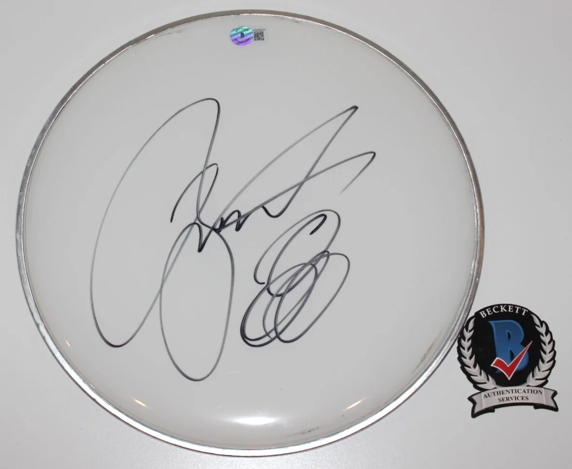 JASON BONHAM SIGNED LED ZEPPELIN 12" DRUMHEAD DRUM HEAD SON OF JOHN BECKETT COA, изображение 2