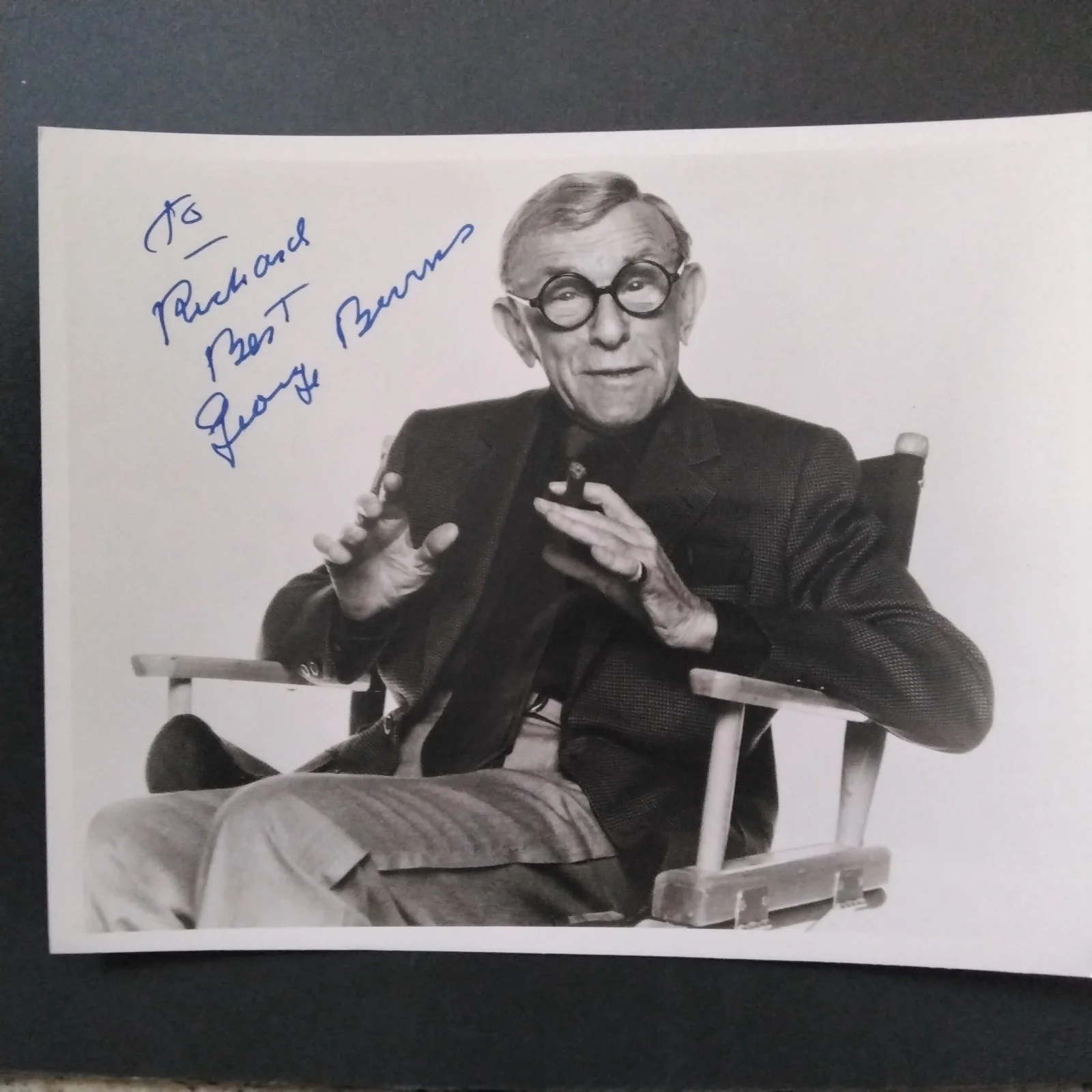 George Burns Signed Photo Movie TV Actor Comedian Grace Vaudeville Radio OH God, изображение 2