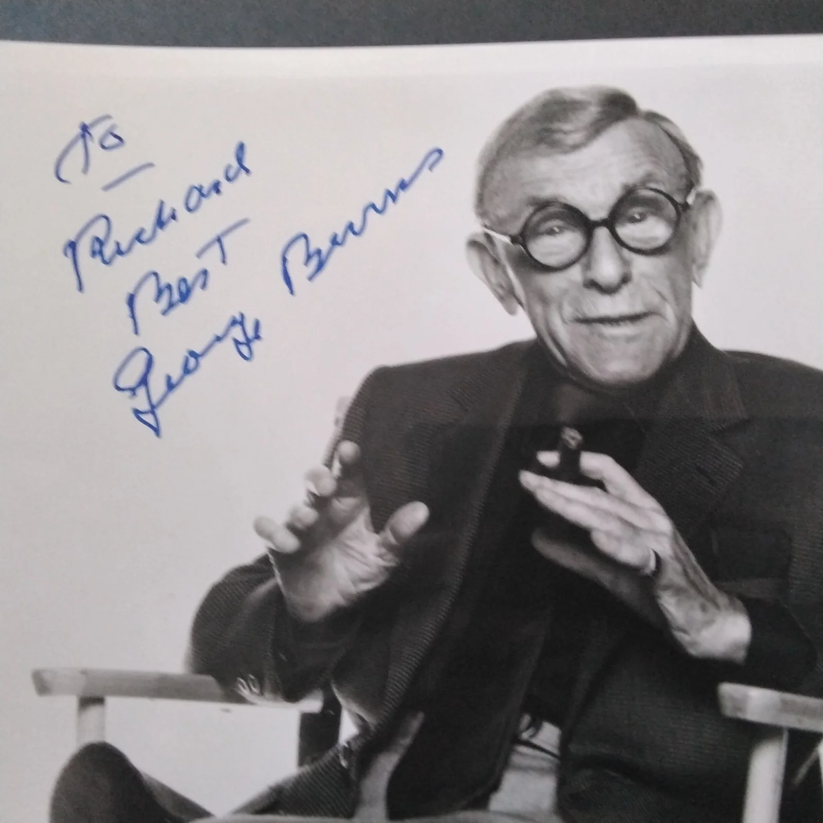 George Burns Signed Photo Movie TV Actor Comedian Grace Vaudeville Radio OH God, изображение 3