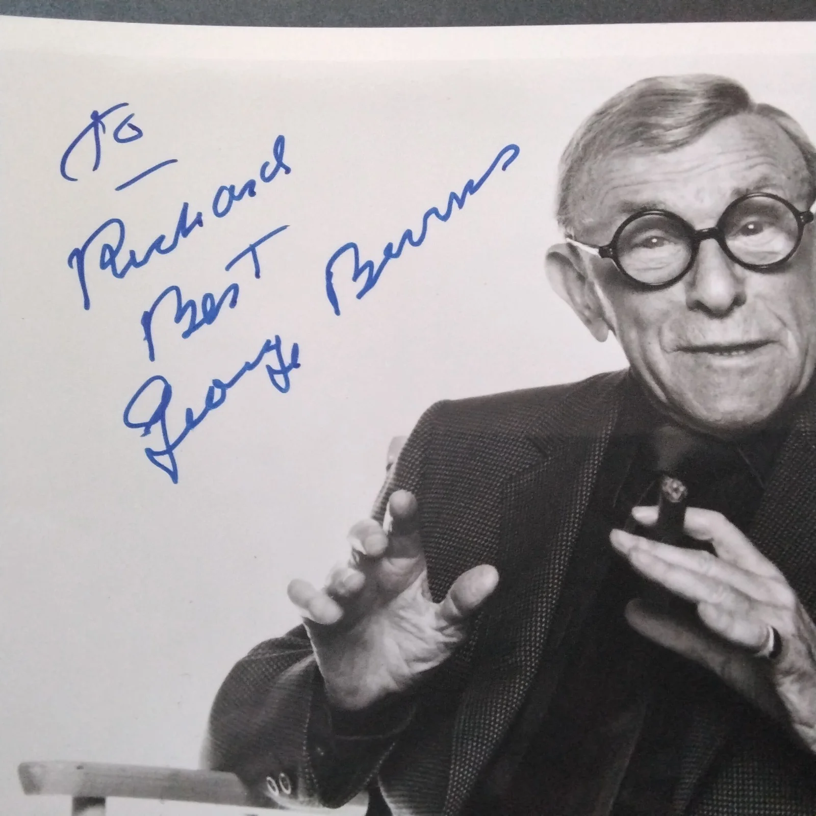 George Burns Signed Photo Movie TV Actor Comedian Grace Vaudeville Radio OH God, изображение 4