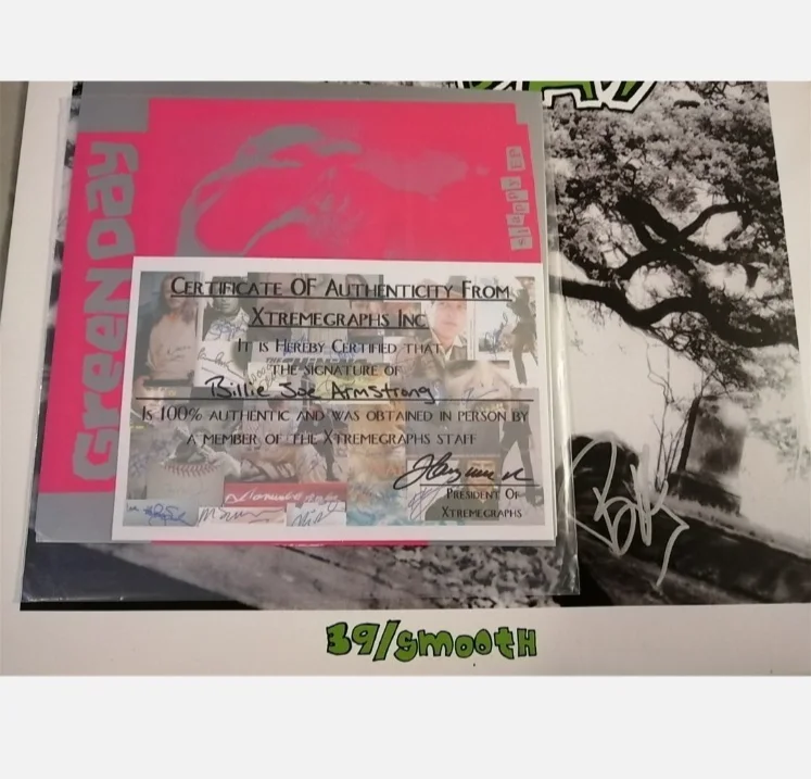 Billie Joe — Billie Joe signed 39 smooth vinyl lp rare Green Day, image 2