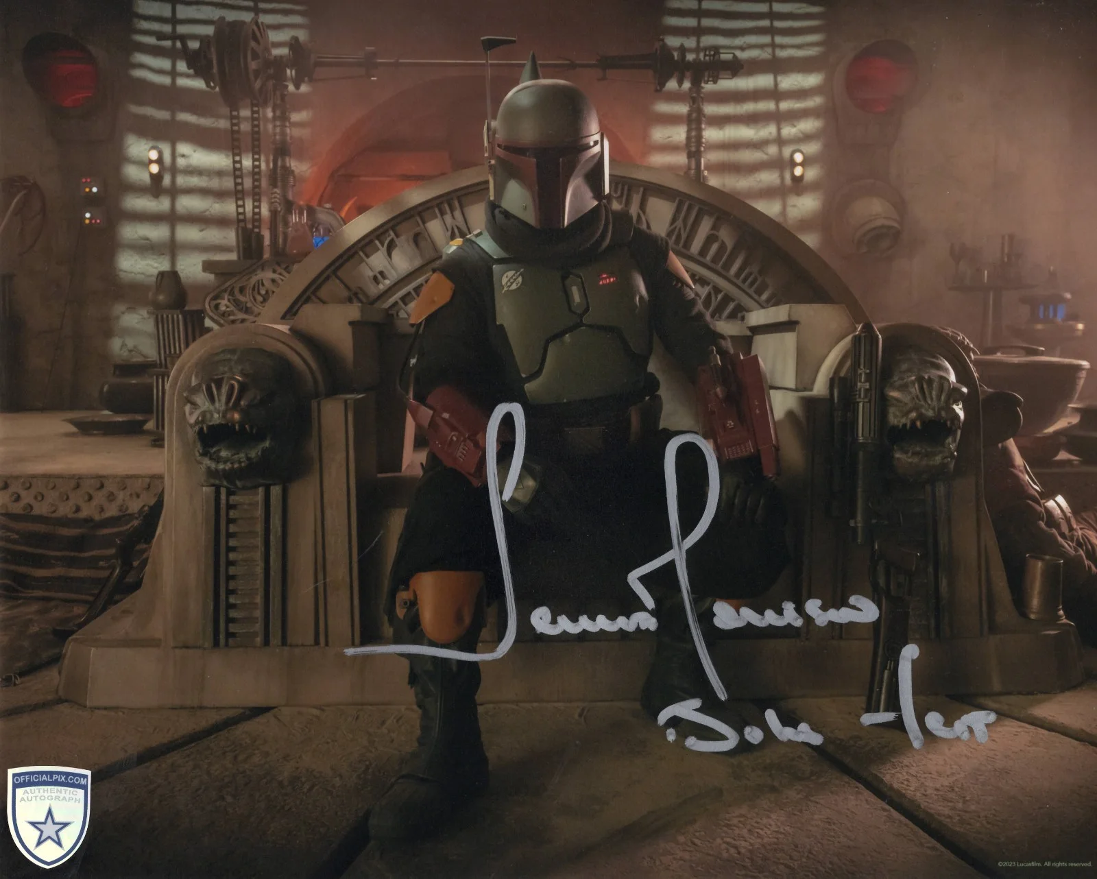 Temuera Morrison — Signed Temuera Morrison Star Wars Book of Boba Fett 8x10 w/ Official Pix COA