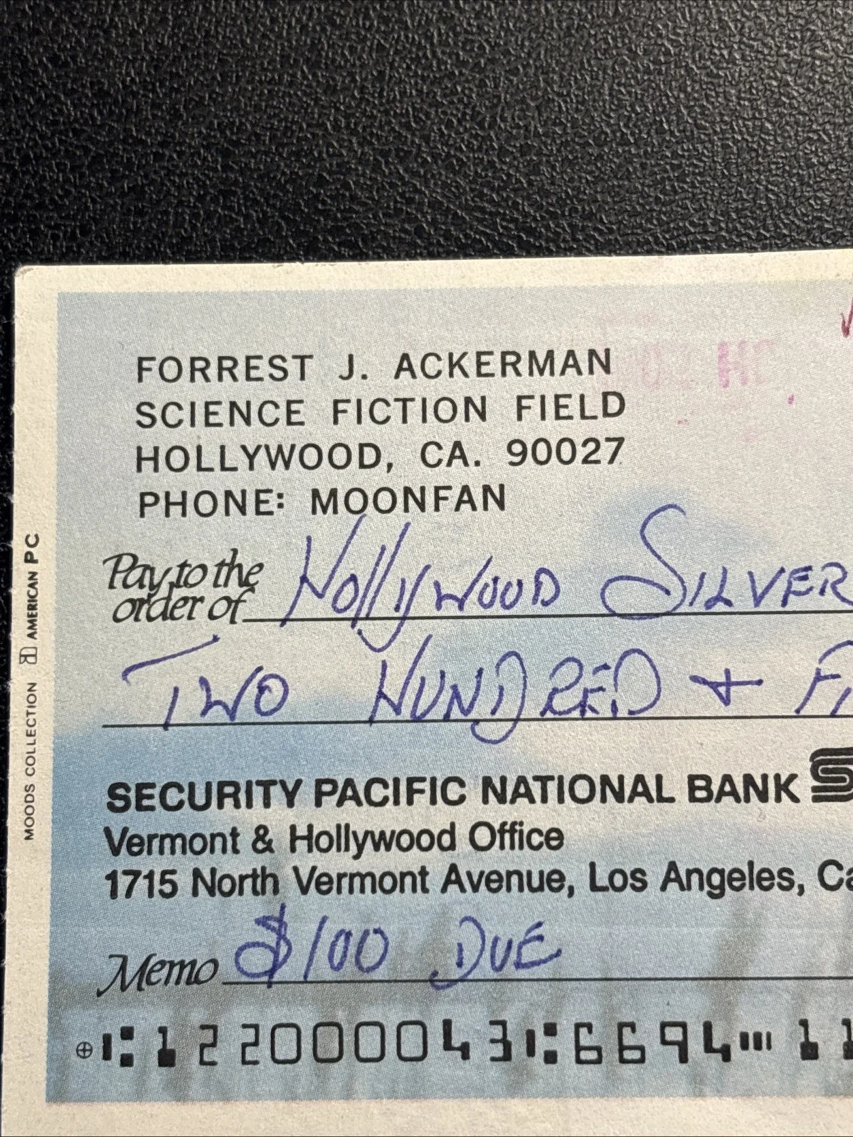 Forrest J Ackerman Signed Check Lot (10) ACOA Pre-Cert Horror Sci-Fi, image 3