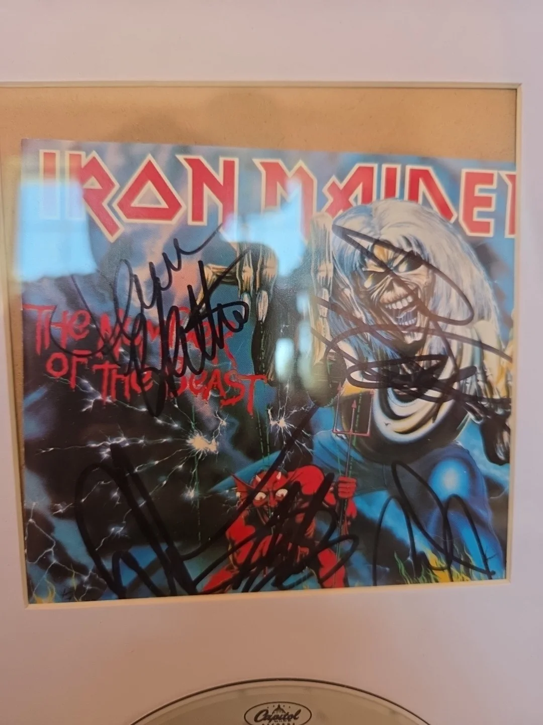 AUTOGRAPHED SIGNED IRON MAIDEN THE NUMBER OF THE BEAST CD, image 2
