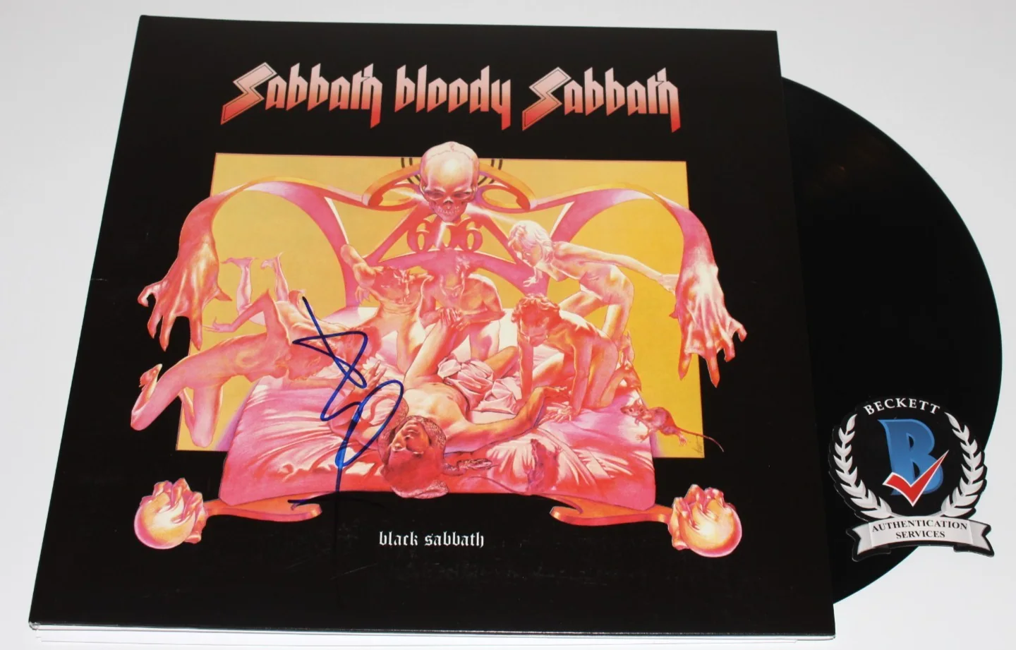 BLACK SABBATH BILL WARD SIGNED SABBATH BLOODY ALBUM VINYL RECORD BECKETT BAS COA, изображение 2