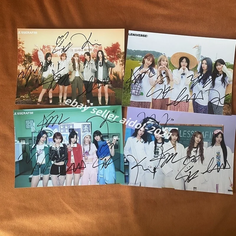 LE SSERAFIM Group Autographed Signed Photo K-POP Collection 4*6 2024B, image 2