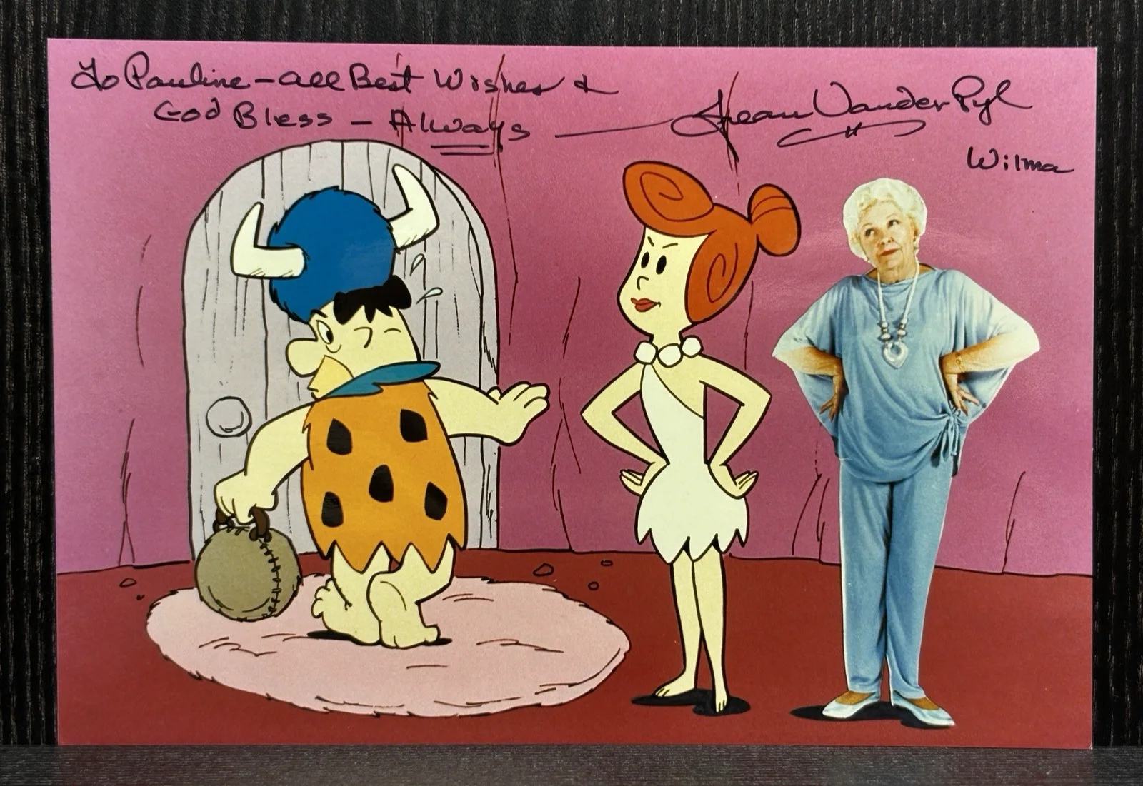 Jean Vander Pyl — JEAN VANDER PYL ORIGINAL SIGNED PHOTO & NOTE Autograph JSA COA Wilma Flintstones, изображение 2